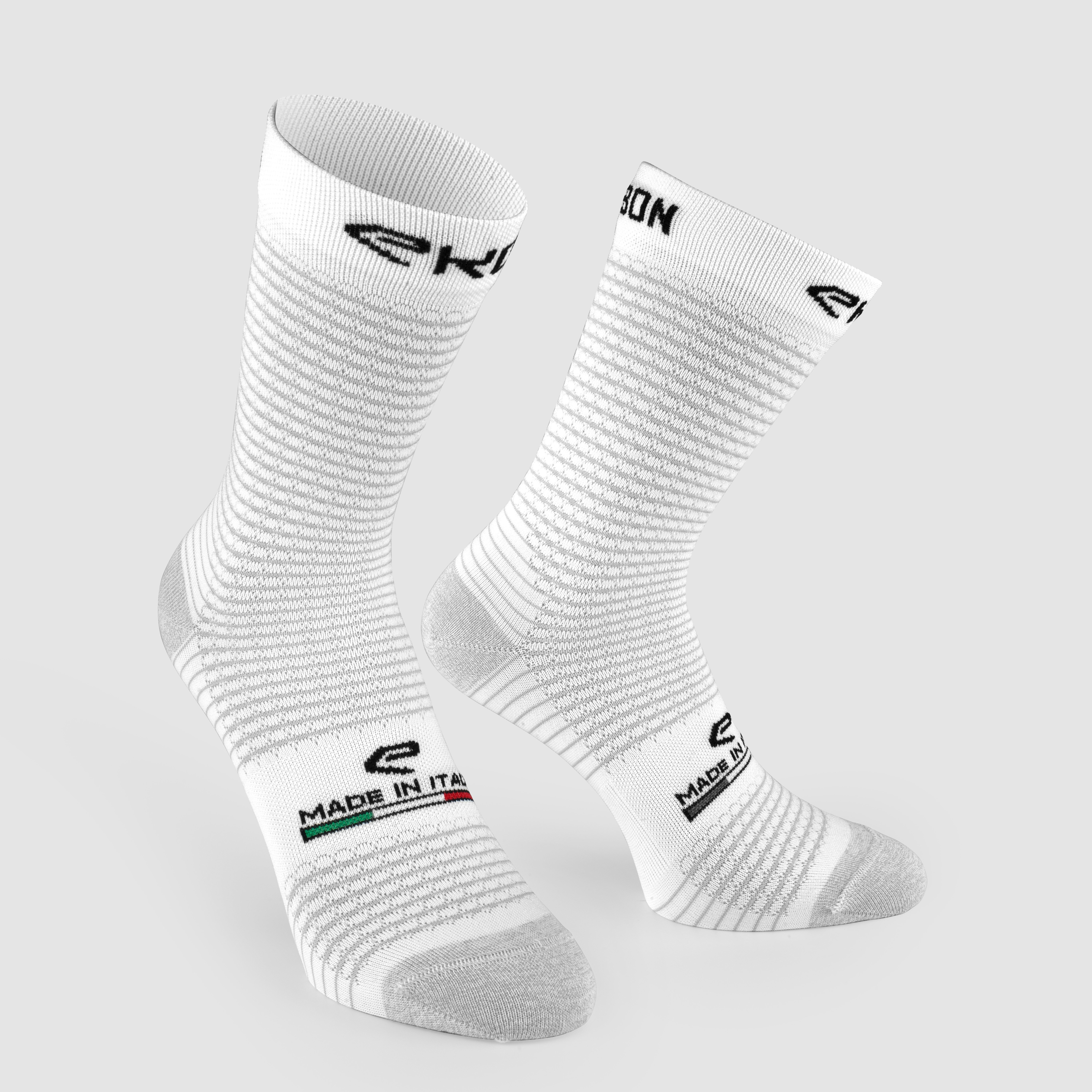 EKOI CARBON BICYCLE Socks White 18cm