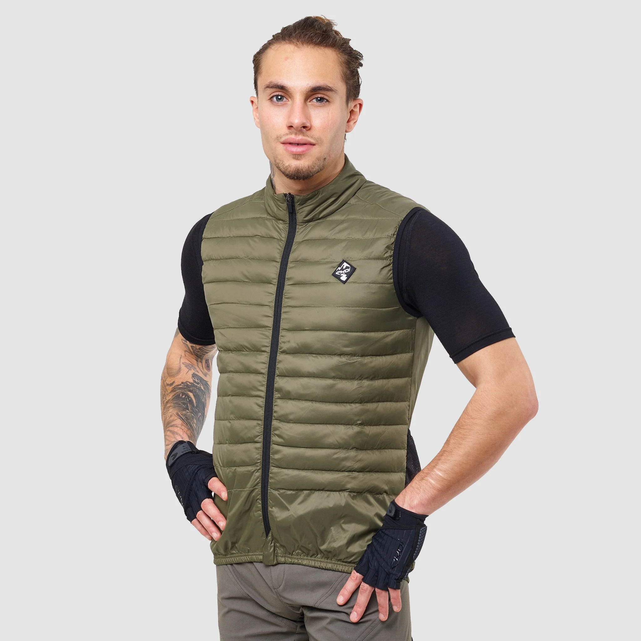 Unisex Windproof Vest EKOI GRAVEL PADDED Kaki