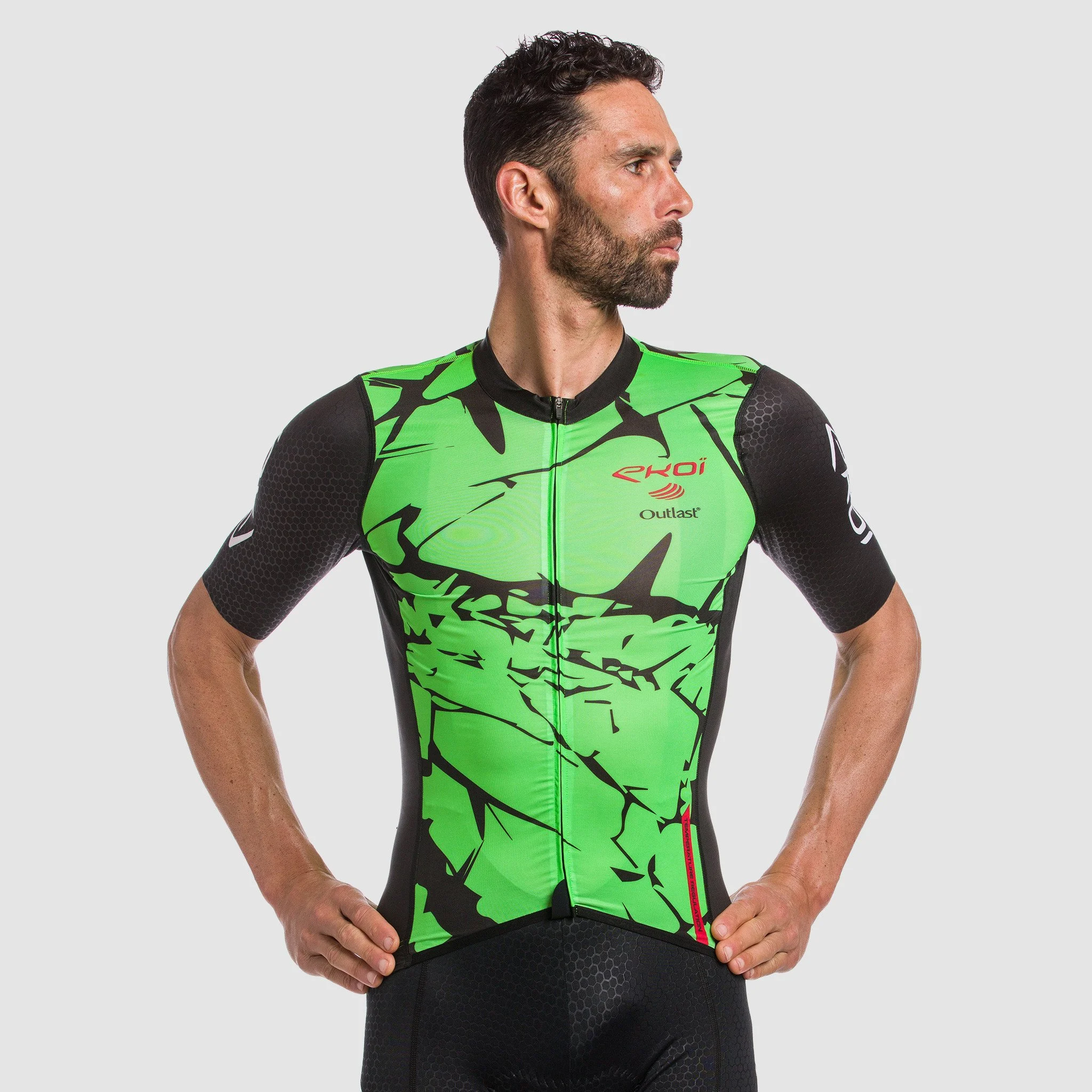 SUMMER JERSEY EKOI OUTLAST MARBRE NEON GREEN