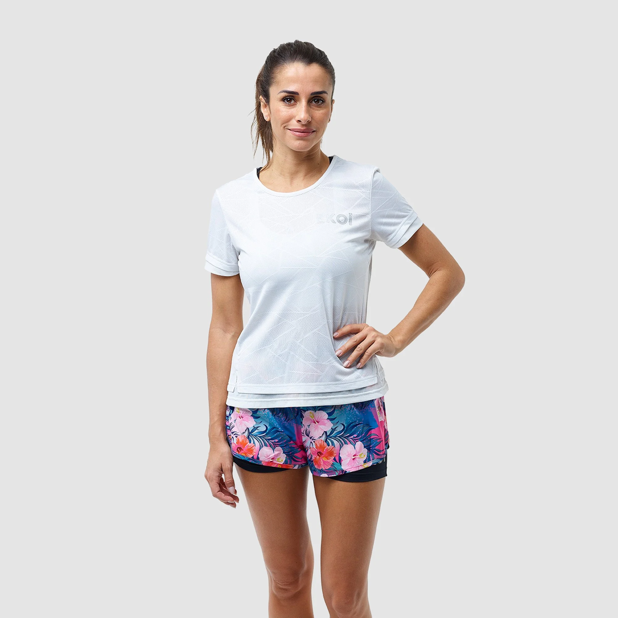 Women Tee Shirt EKOI RUN White