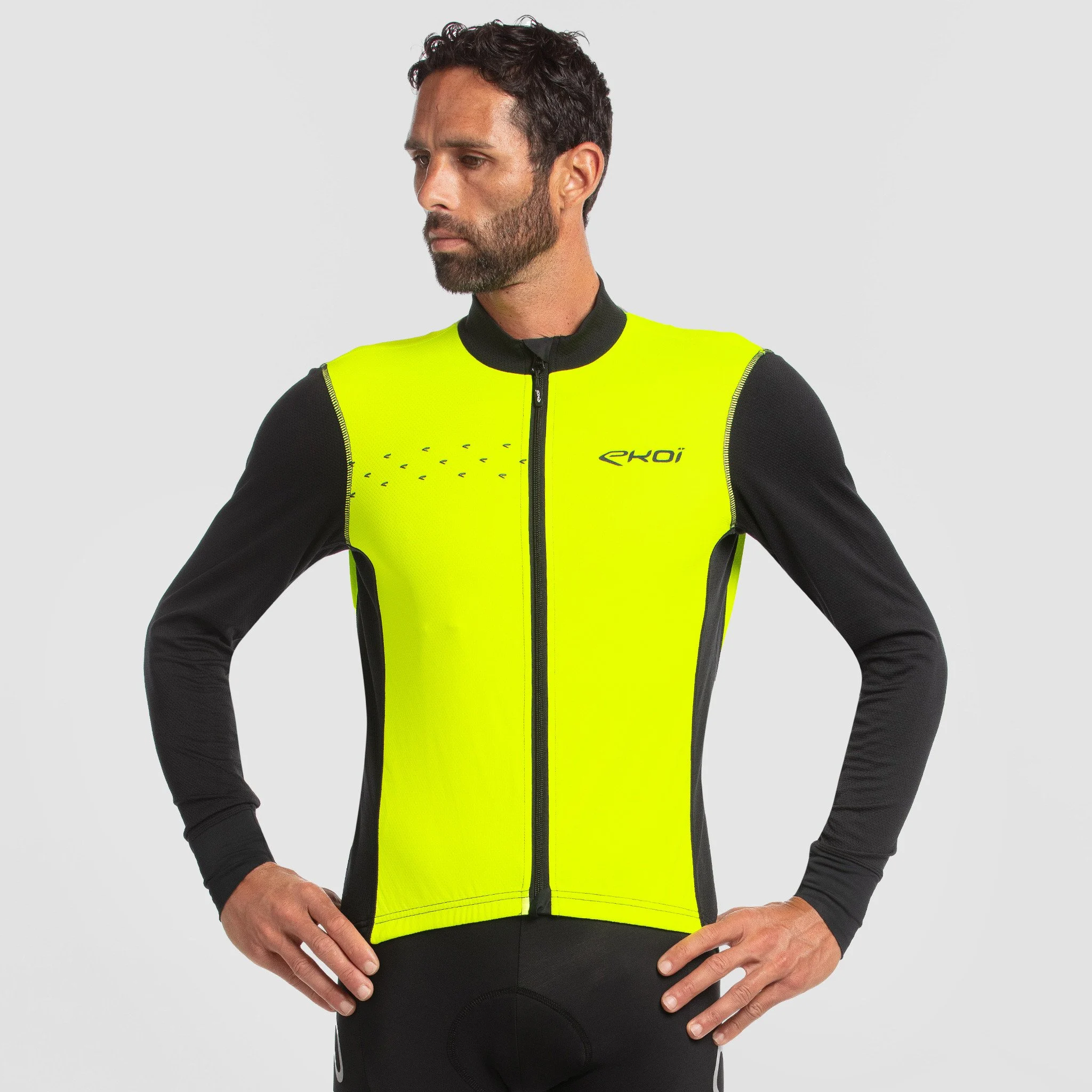 LONG SLEEVES JERSEY EKOI STRADA ESSENTIEL NEON YELLOW