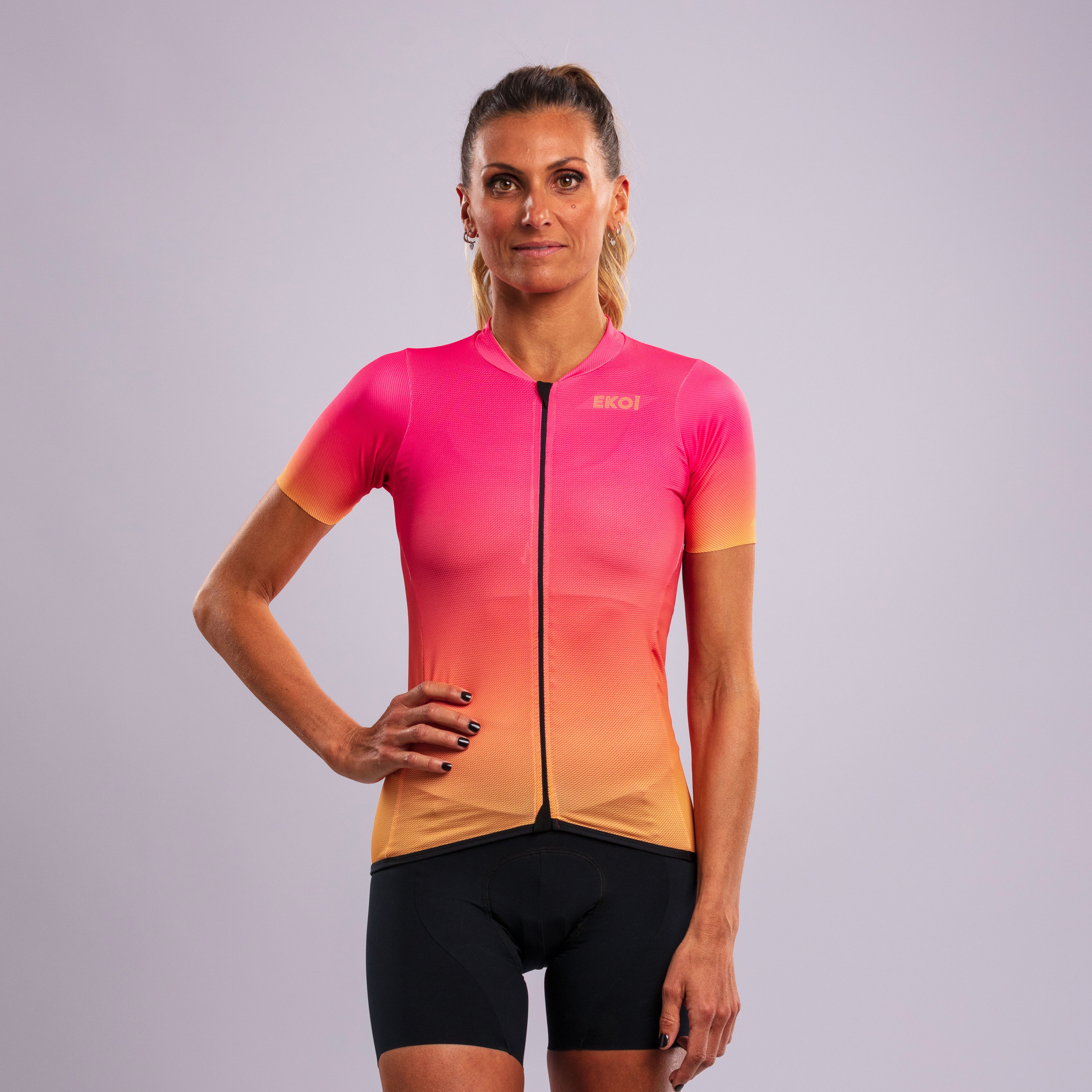 LADIES EKOI AQUARELLE JERSEY ORANGE