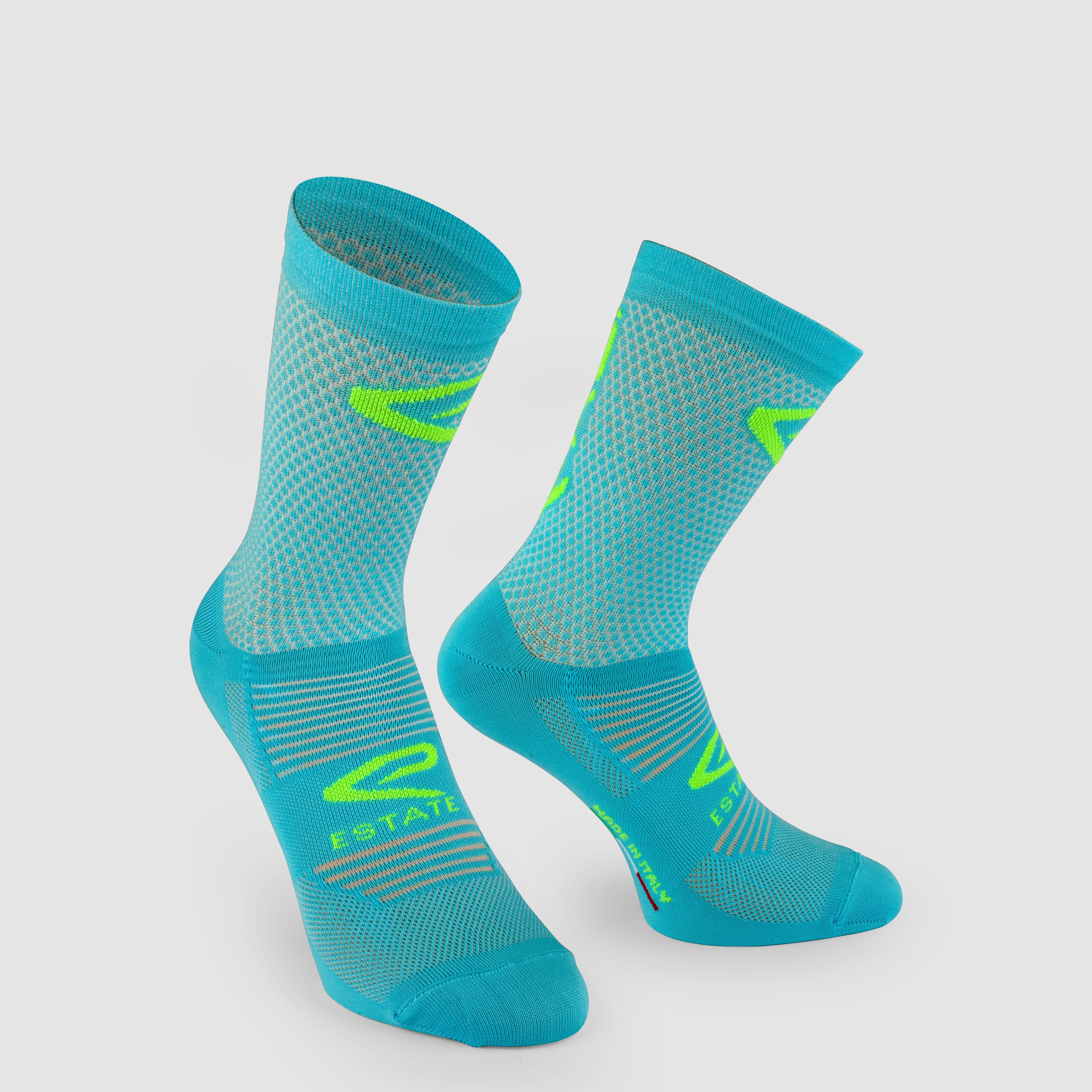 EKOI Perf ESTATE Cycling Socks TURQUOISE NEON GREEN 14CM