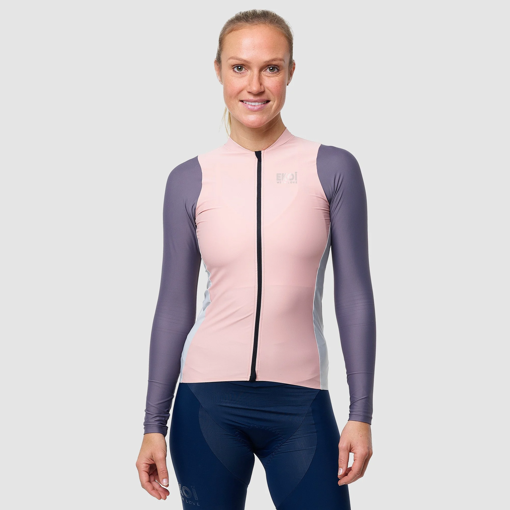 Ladies Long Sleeves Jersey EKOI Color Block Pink