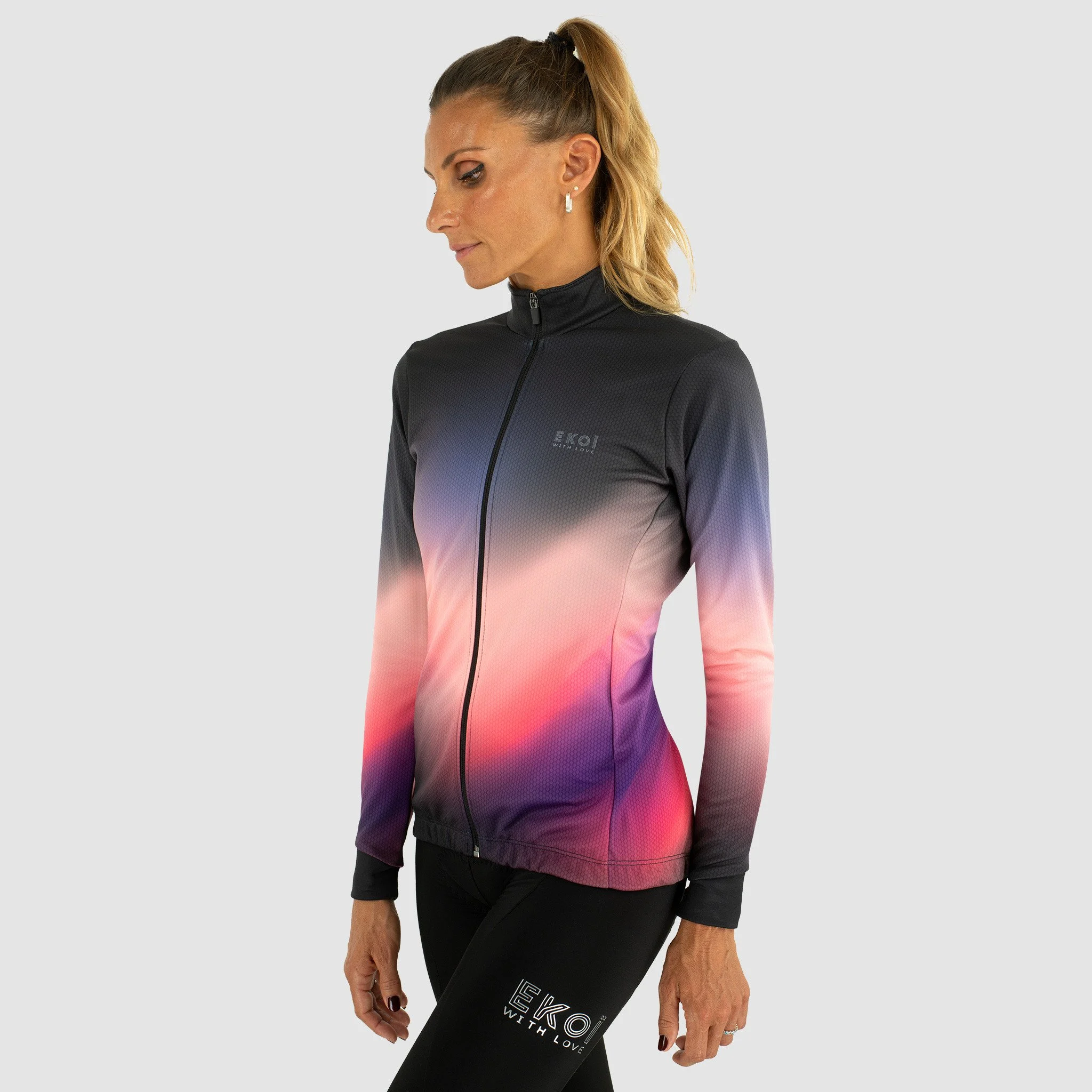 Women Long Sleeves Jersey EKOI AURA Pink