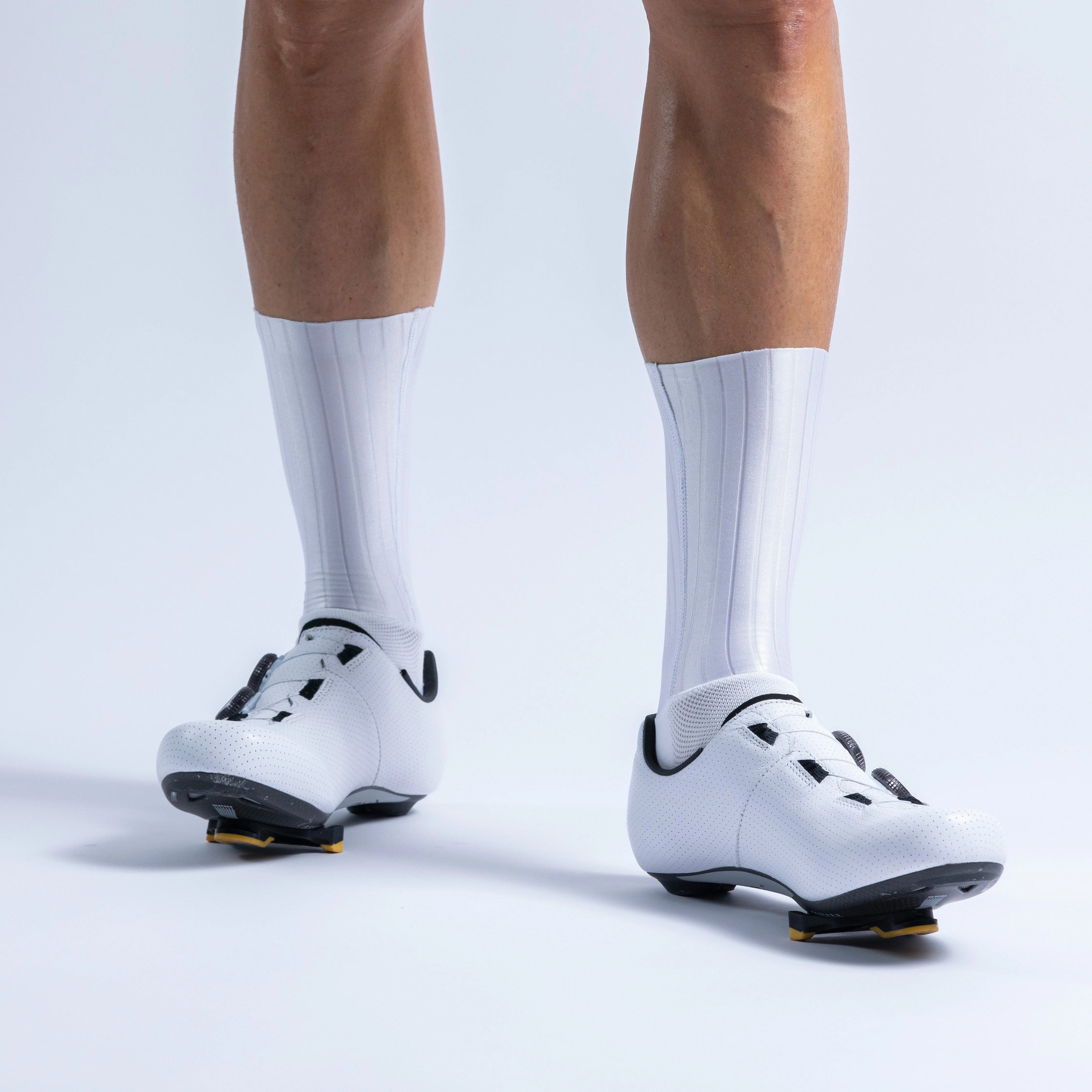 Chaussettes vélo EKOI Racing Aéro Fabrics Blanches
