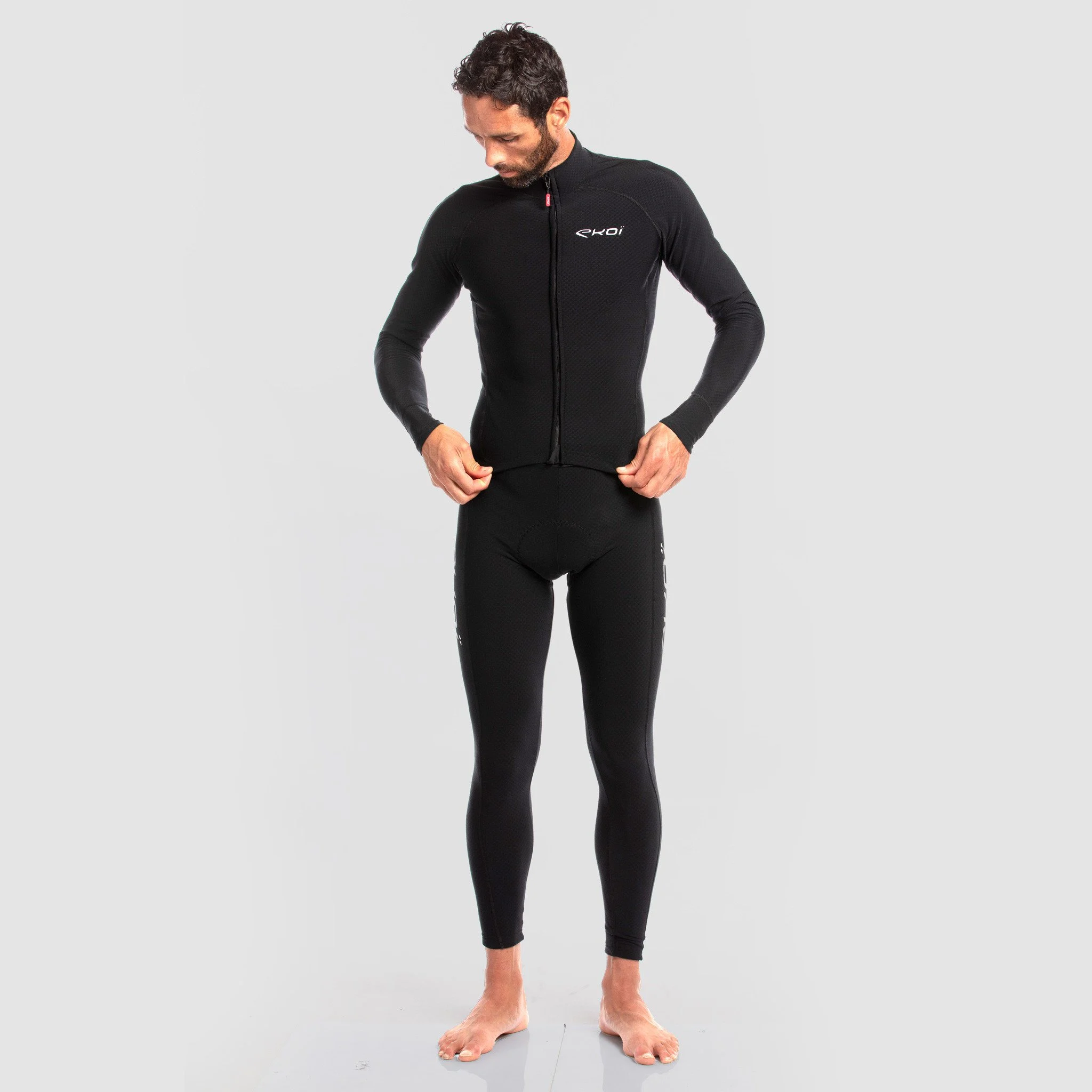 EKOI PRO GEL MEMORY Black with white logos thermal skin suit
