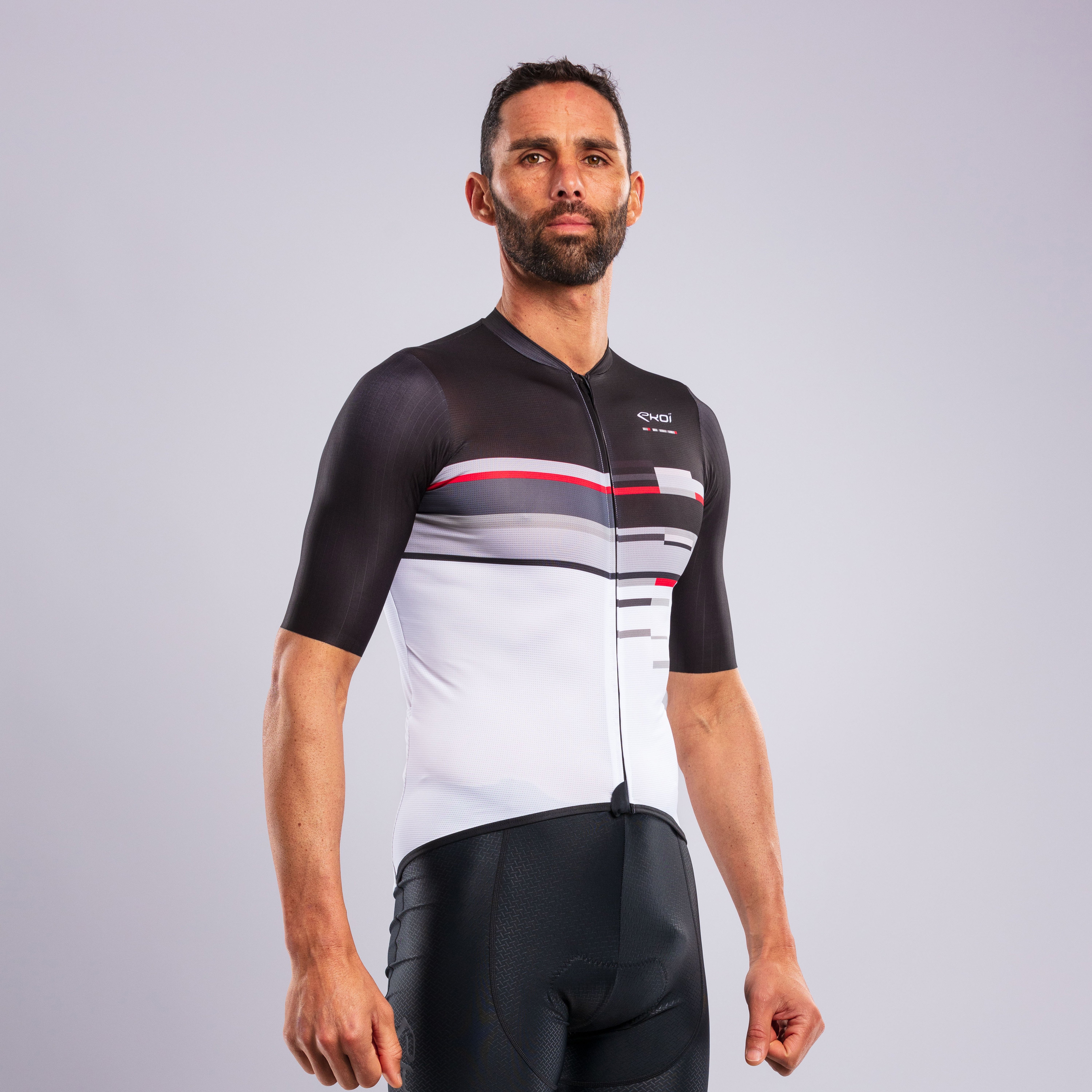 EKOI COLOR BLOCK Jersey and Bib Shorts Black Combo