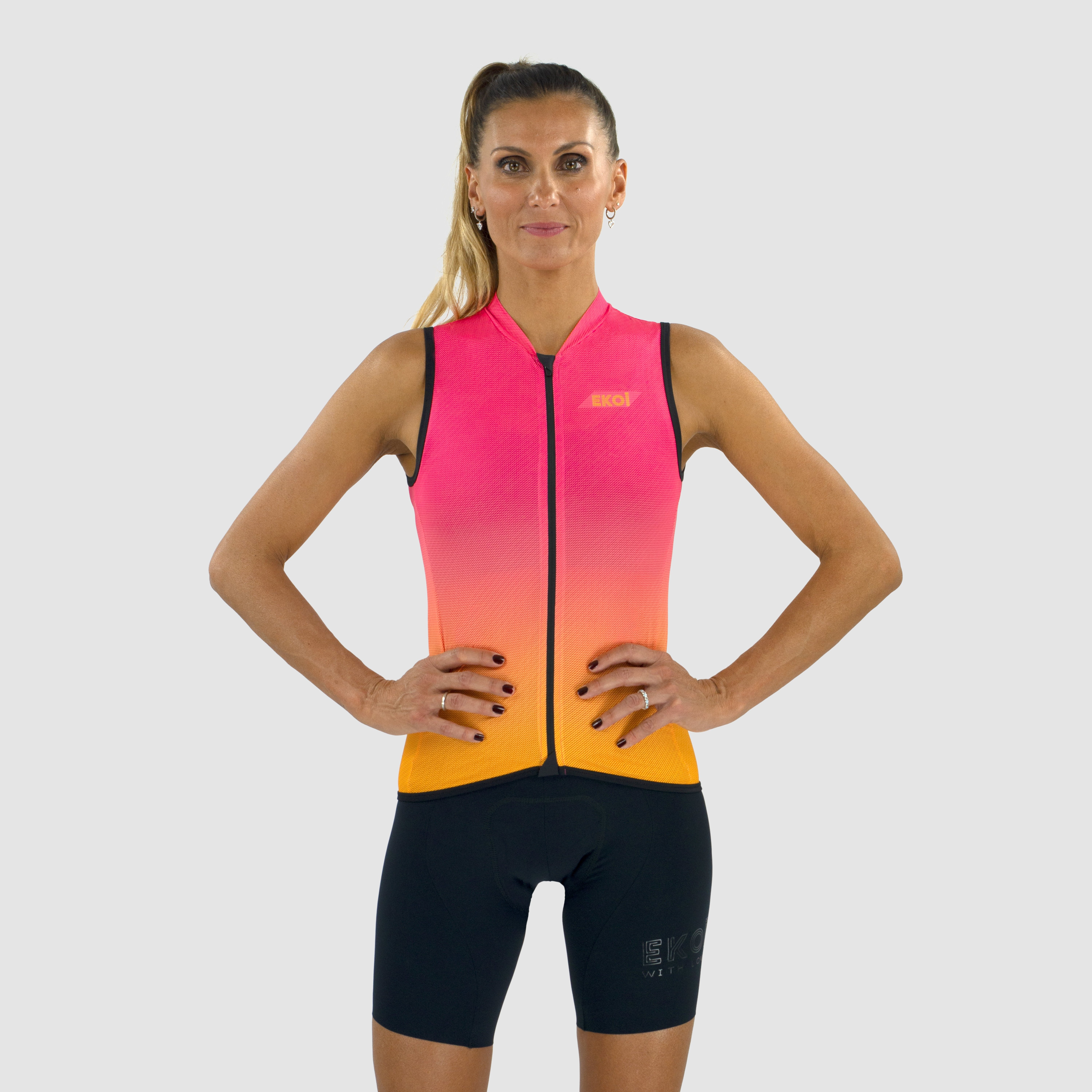 Women's EKOI Perf sleeveless jersey AQUARELLE Orange