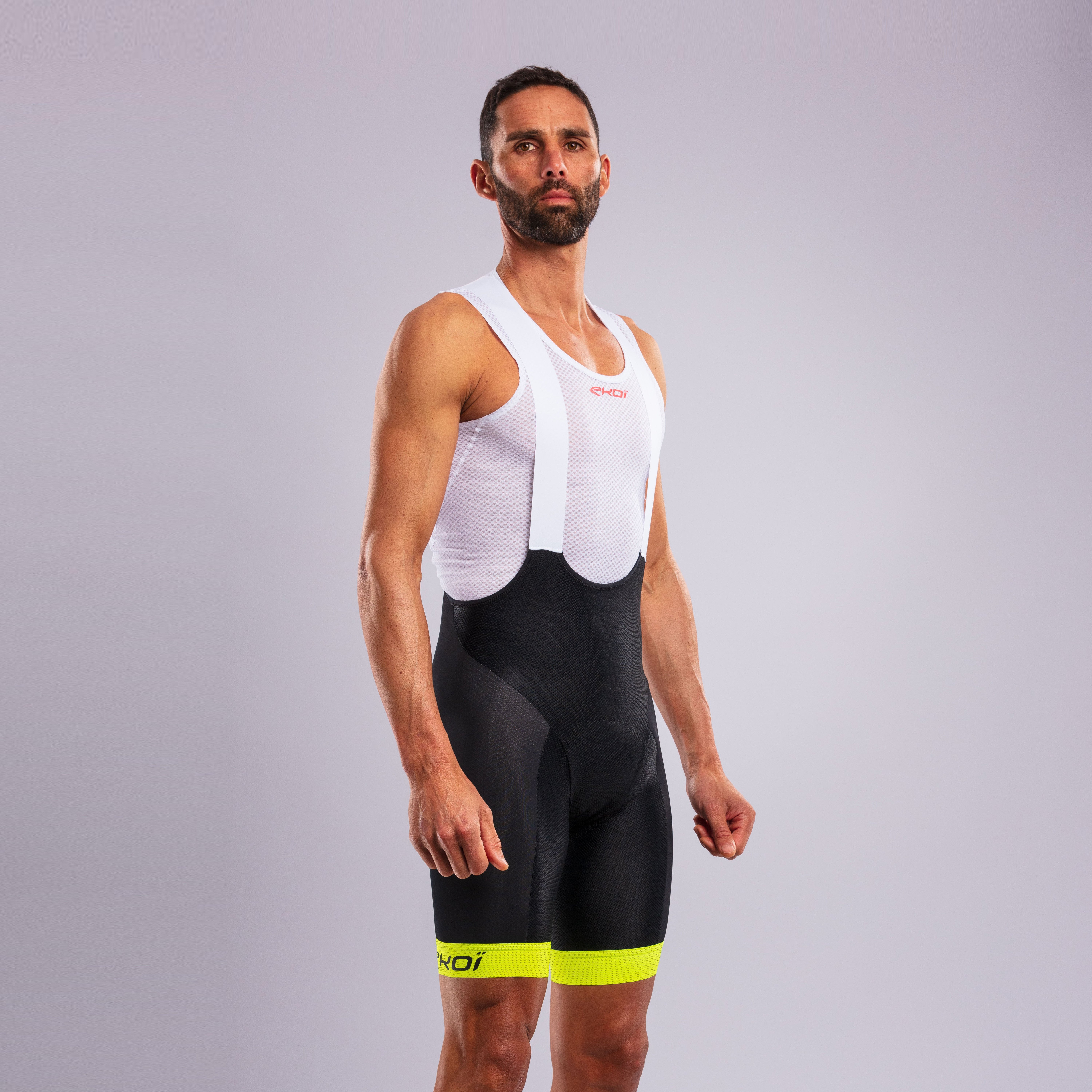 EKOI MEMORY GEL Bib Shorts Neon Yellow
