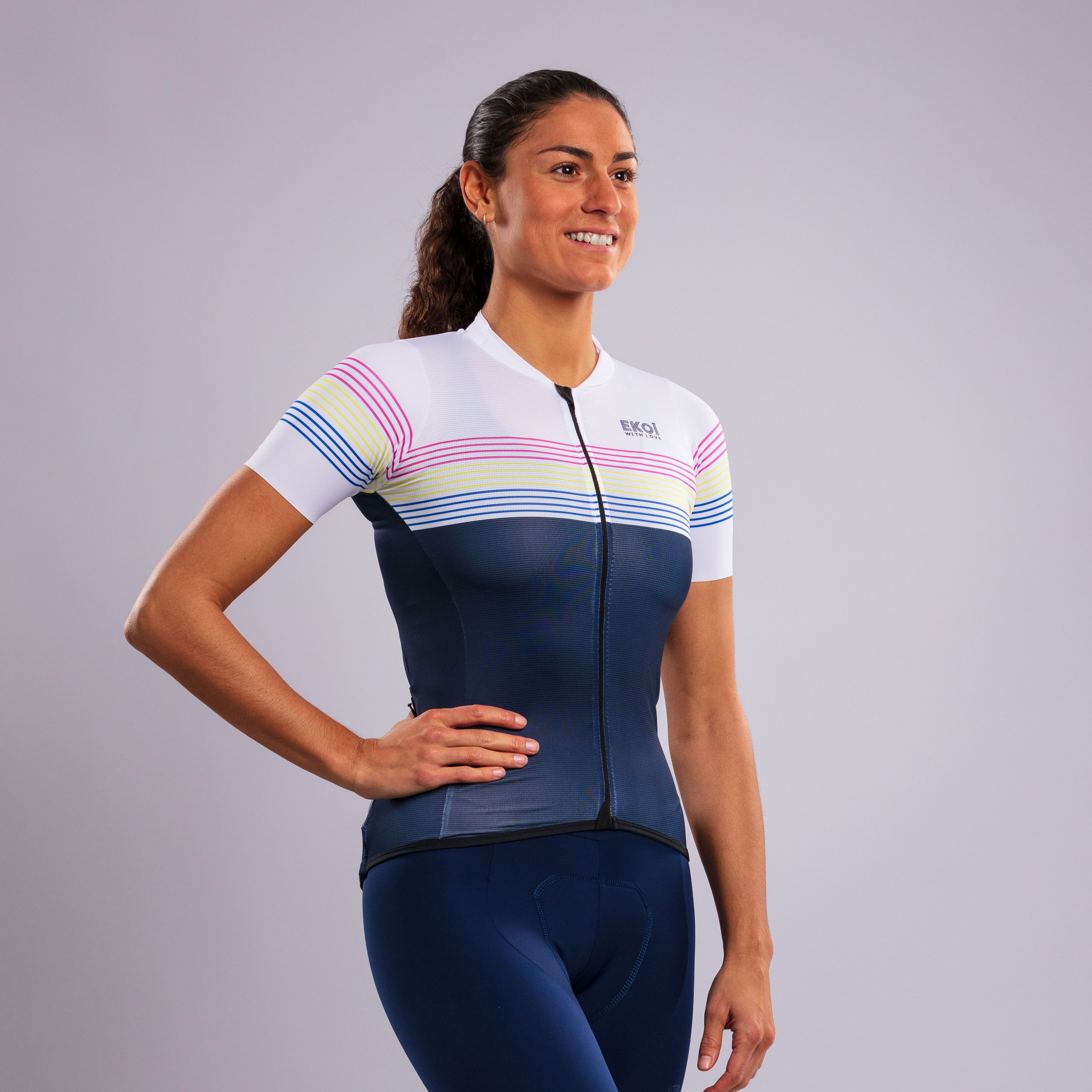 Women's EKOI ROAD LINES Jersey Navy