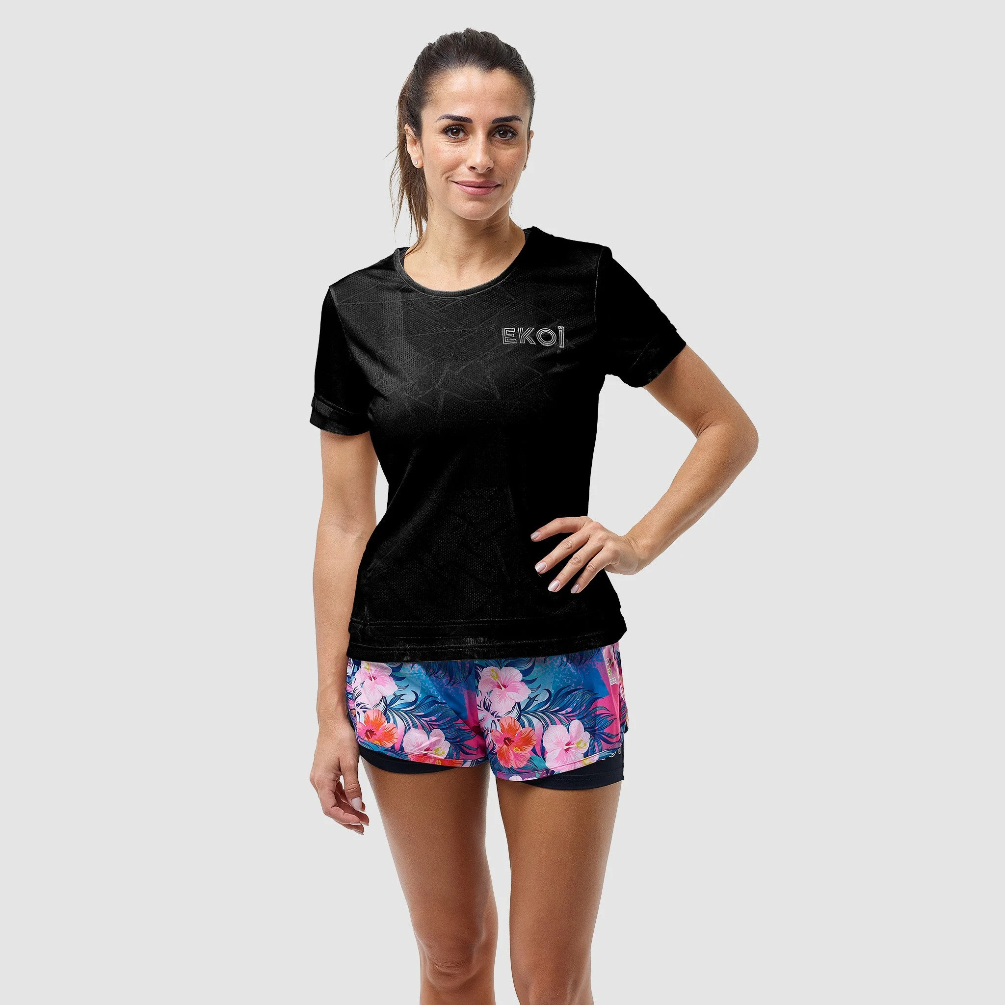 Women Tee Shirt EKOI RUN Black
