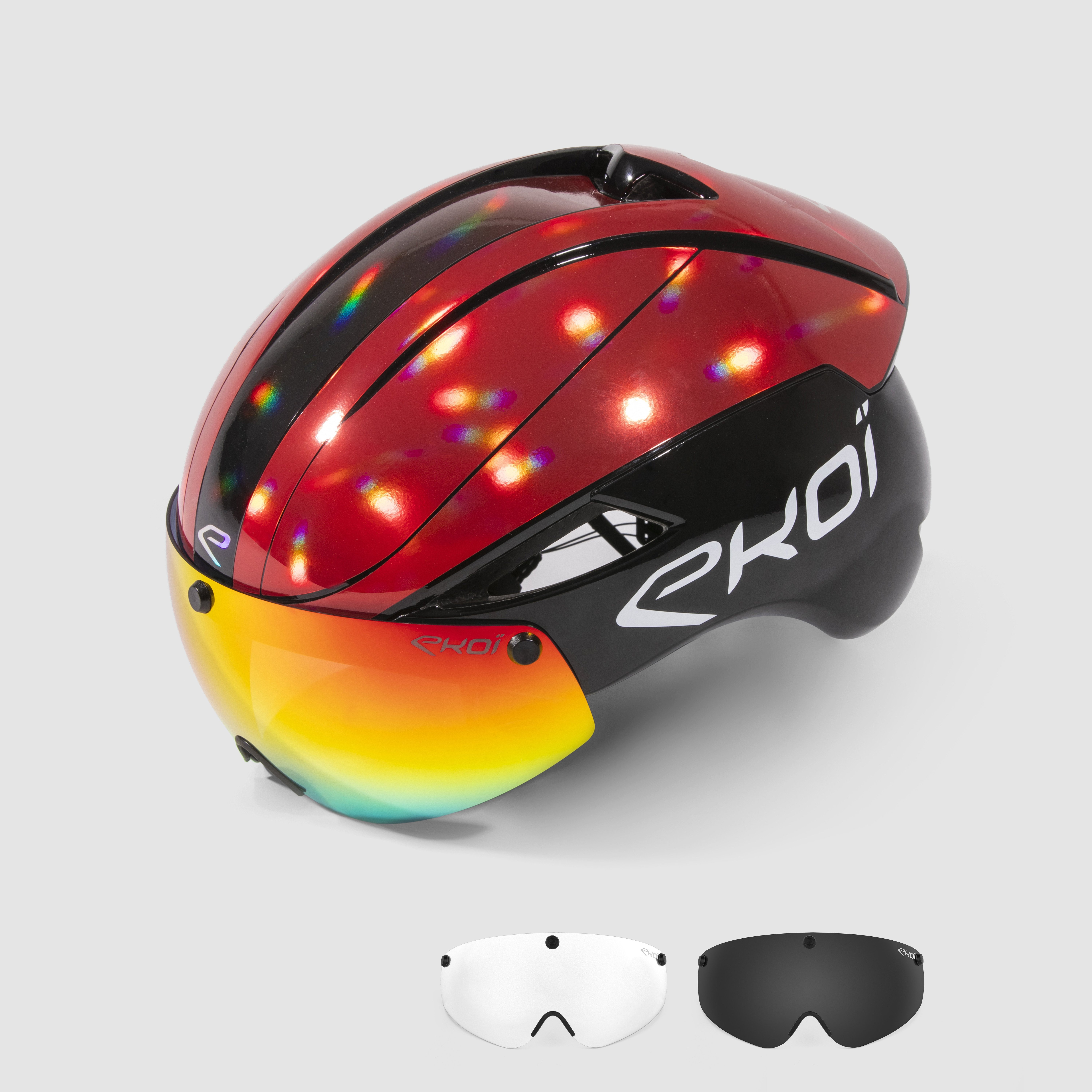 Casque EKOI AERO16 LTD Holographique Rouge