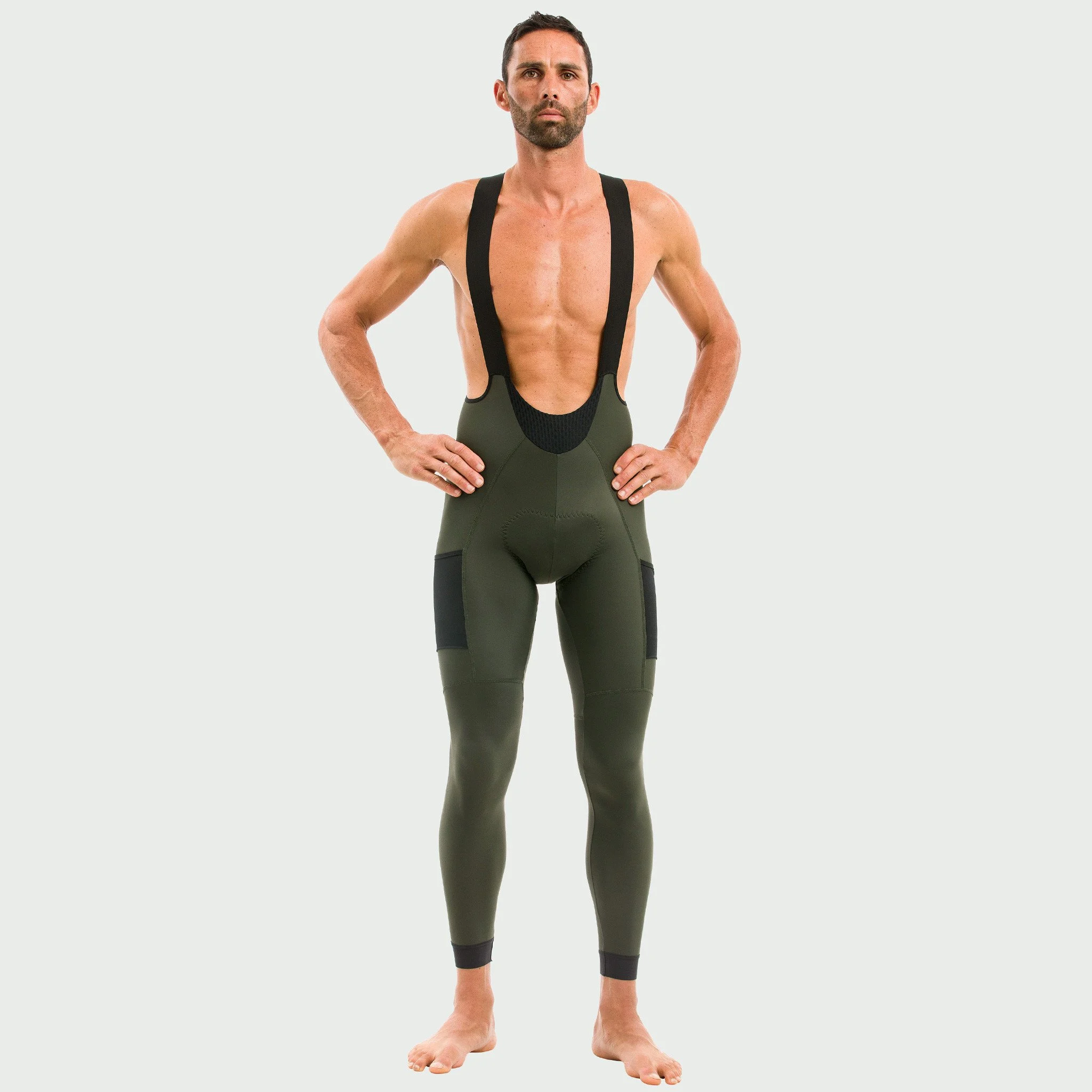 EKOI Gravel Cargo khaki winter bib tights