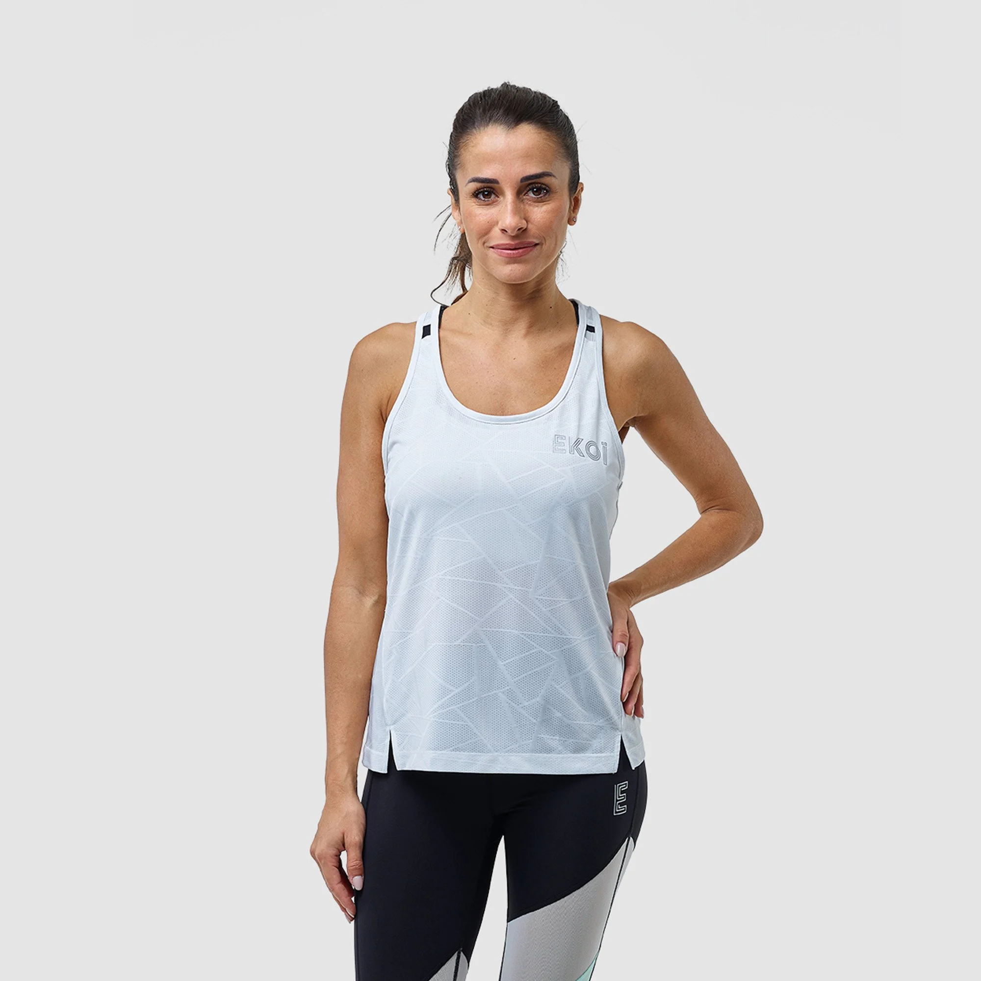 Women Tank Top EKOI RUN White