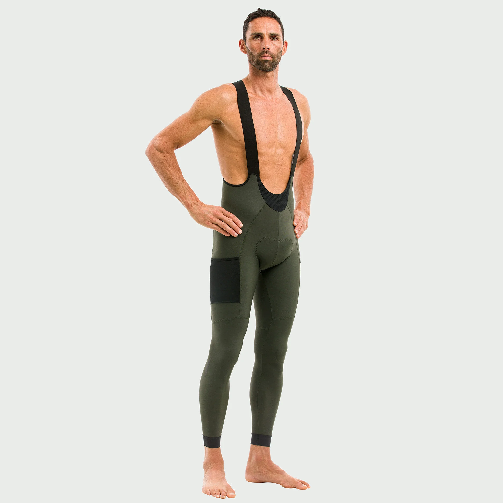 EKOI Gravel Cargo khaki winter bib tights