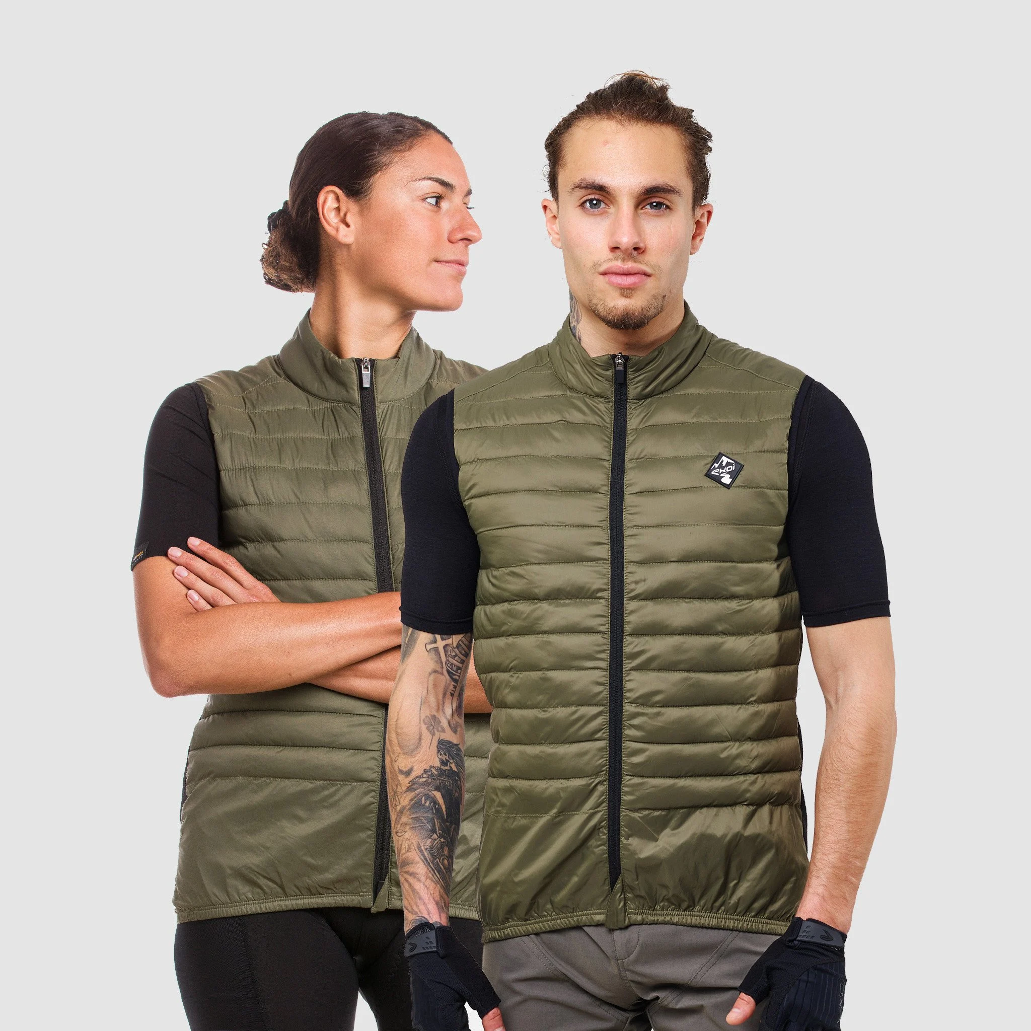 Unisex Windproof Vest EKOI GRAVEL PADDED Kaki