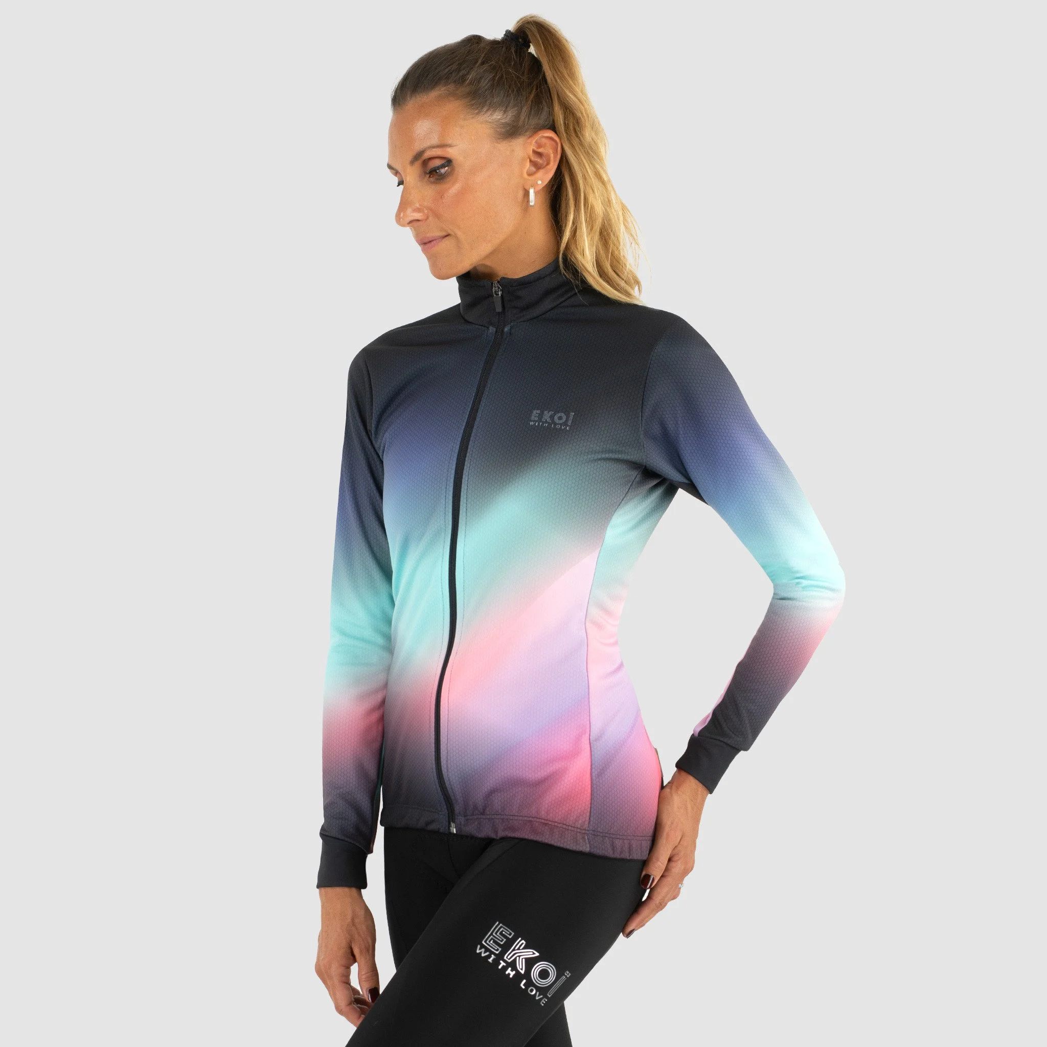 Women Long Sleeves Jersey EKOI AURA Green