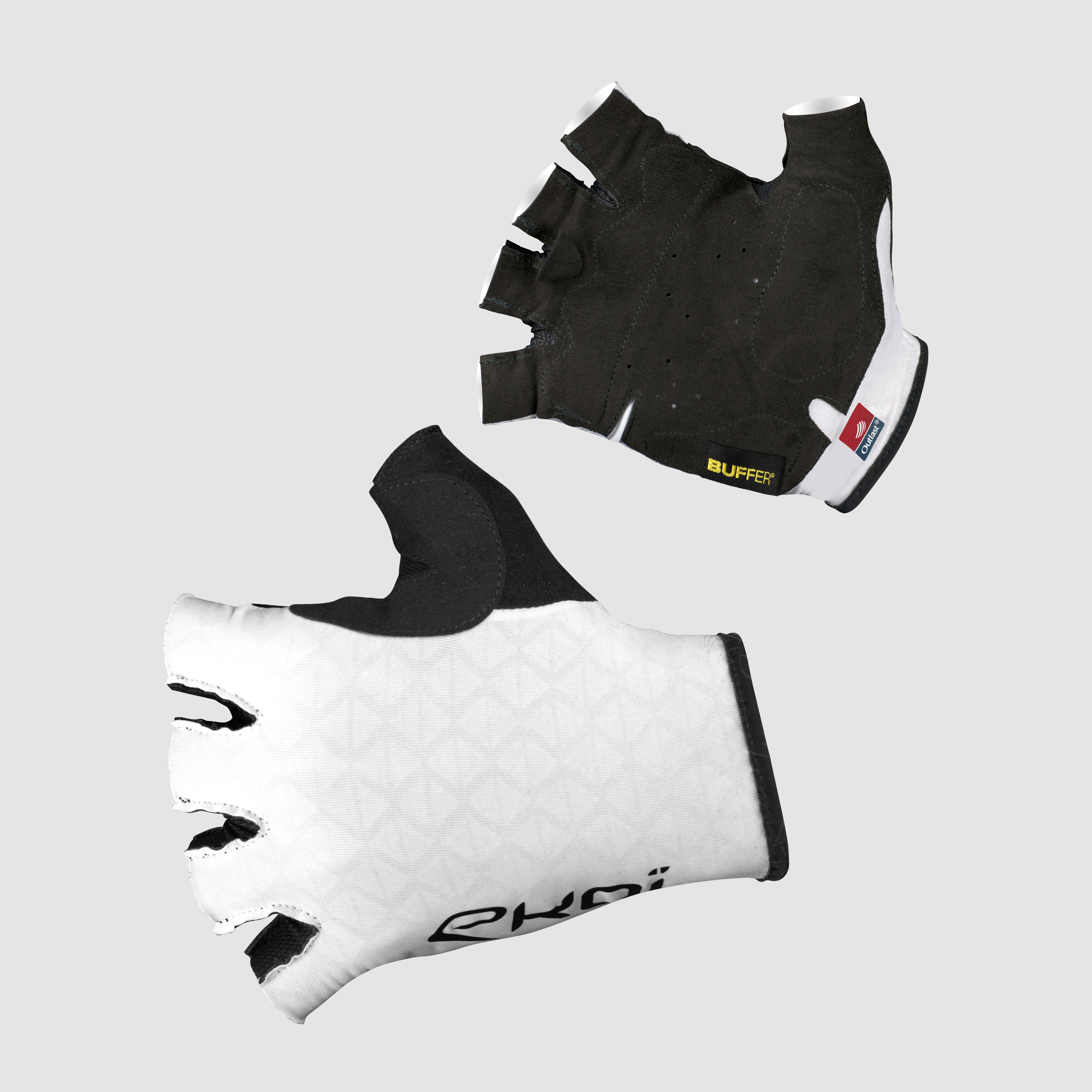Gants vélo EKOI Racing Outlast Buffer Blanc