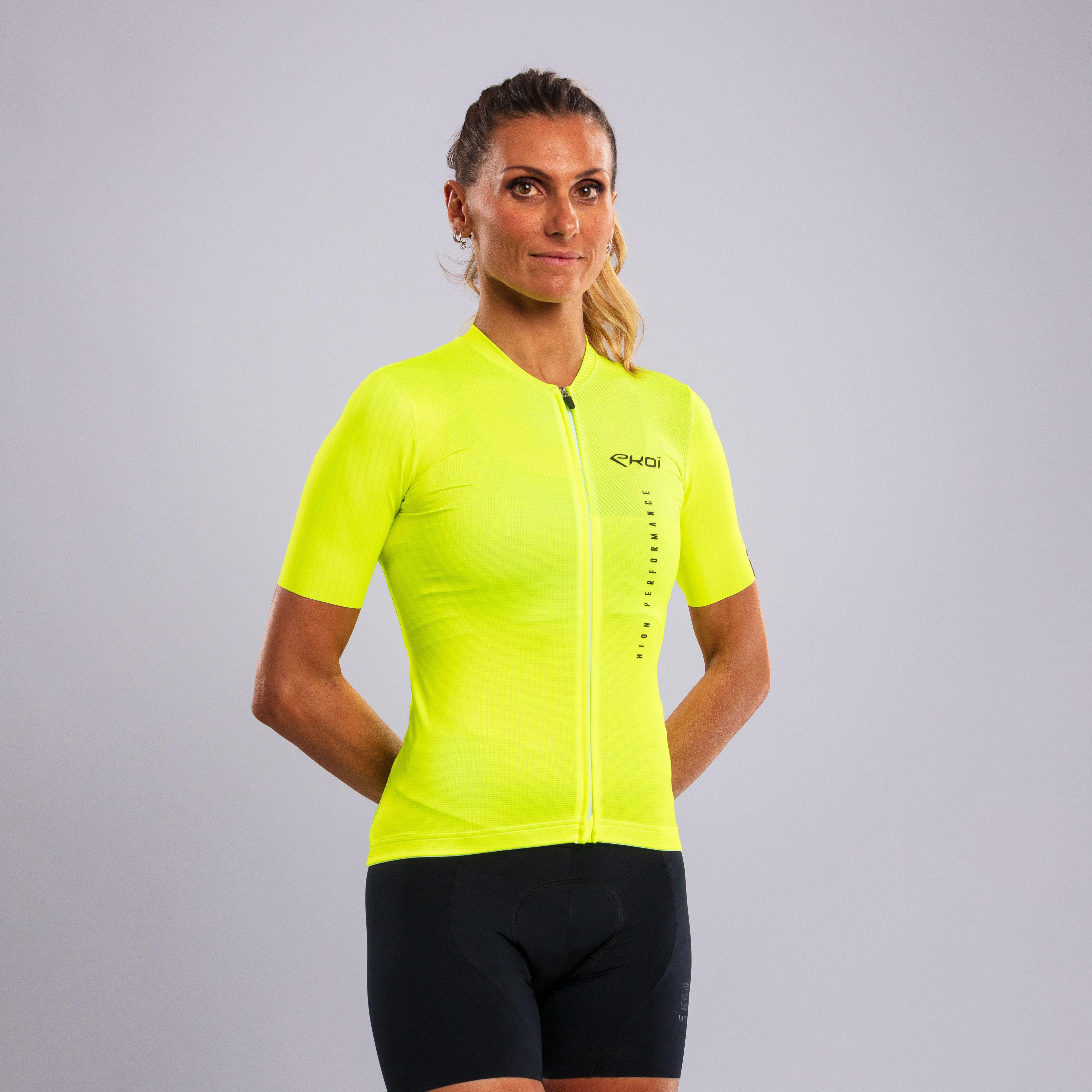 Women's EKOI LINEAR Jersey Neon Yellow
