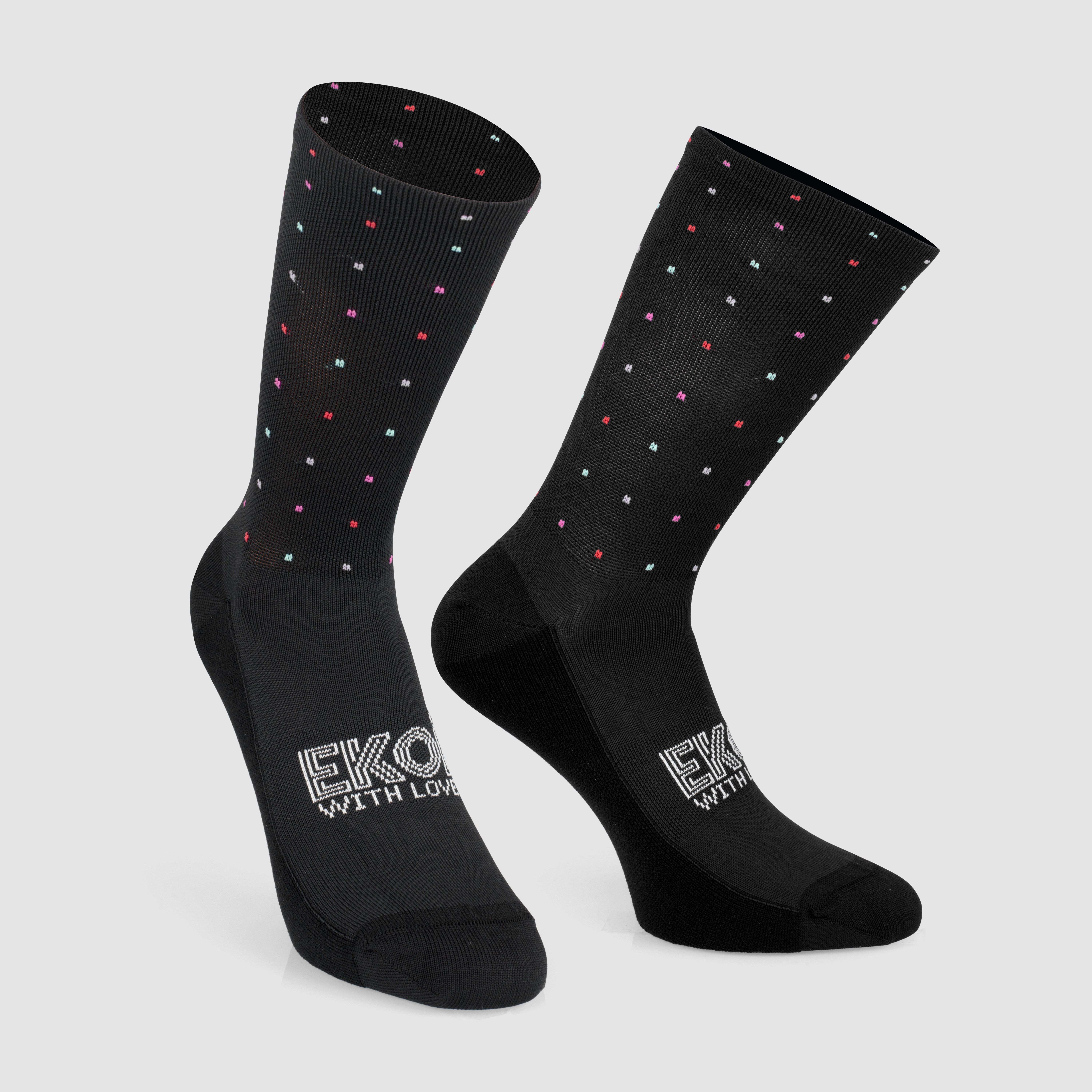 EKOI DOTS women's black cycling socks