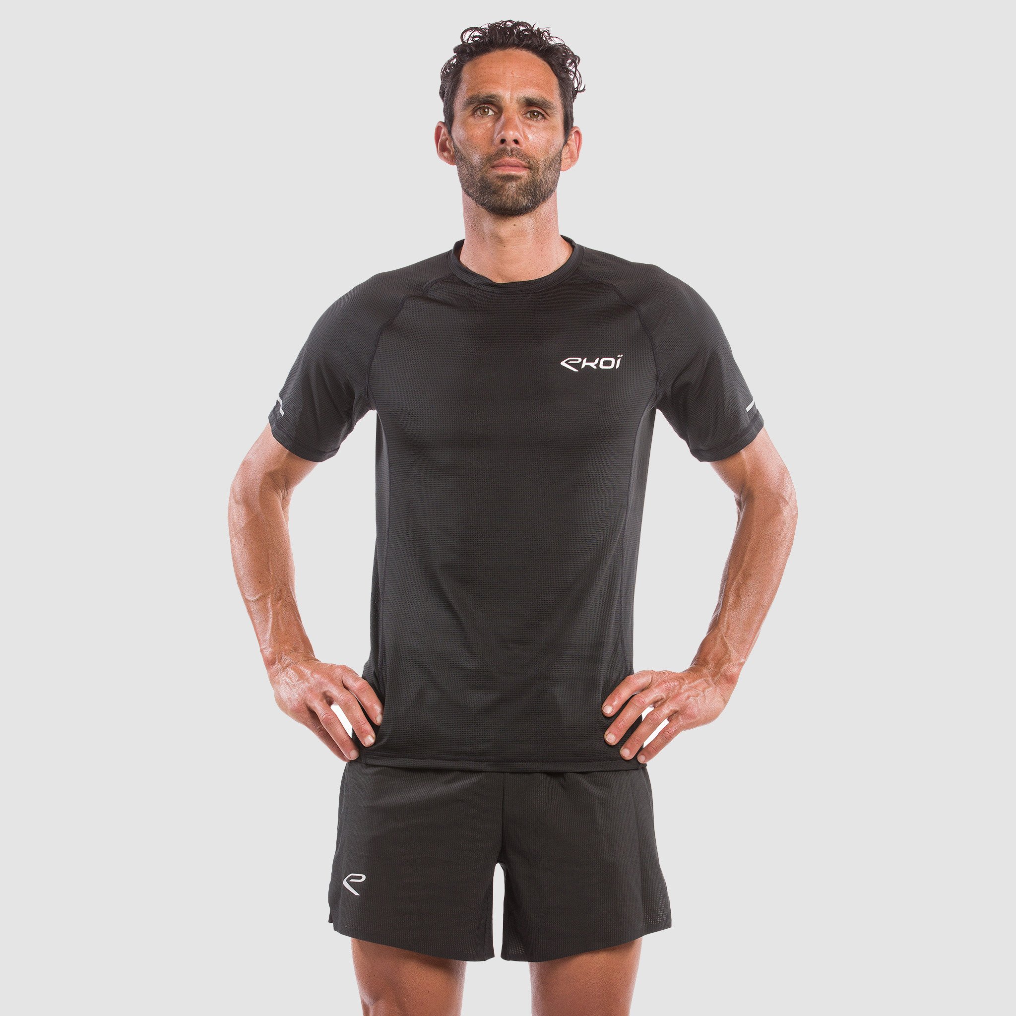 MEN TEE SHIRT DRY FAST EKOI RUN BLACK