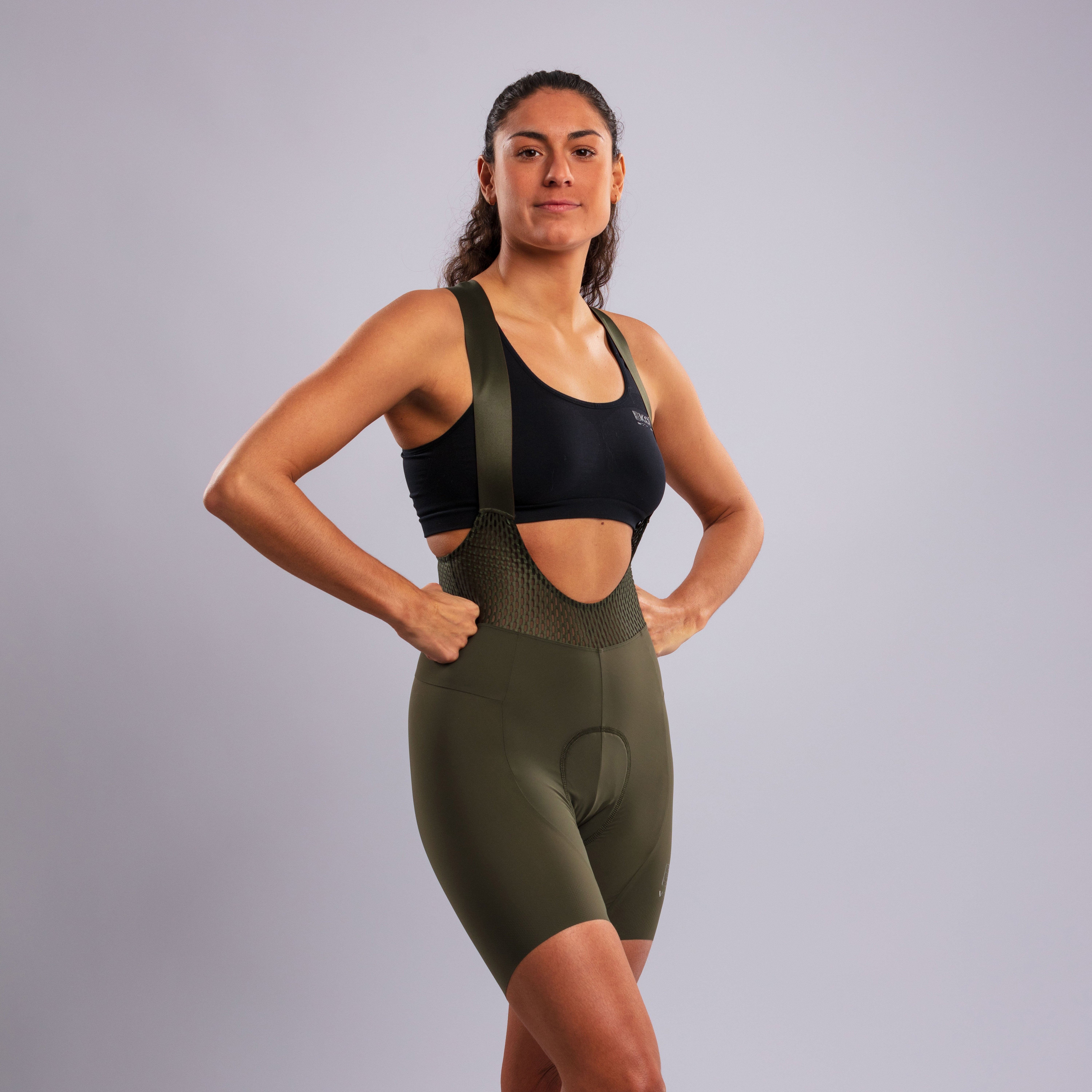 EKOI Women's ESSENTIAL Bibshorts Khaki