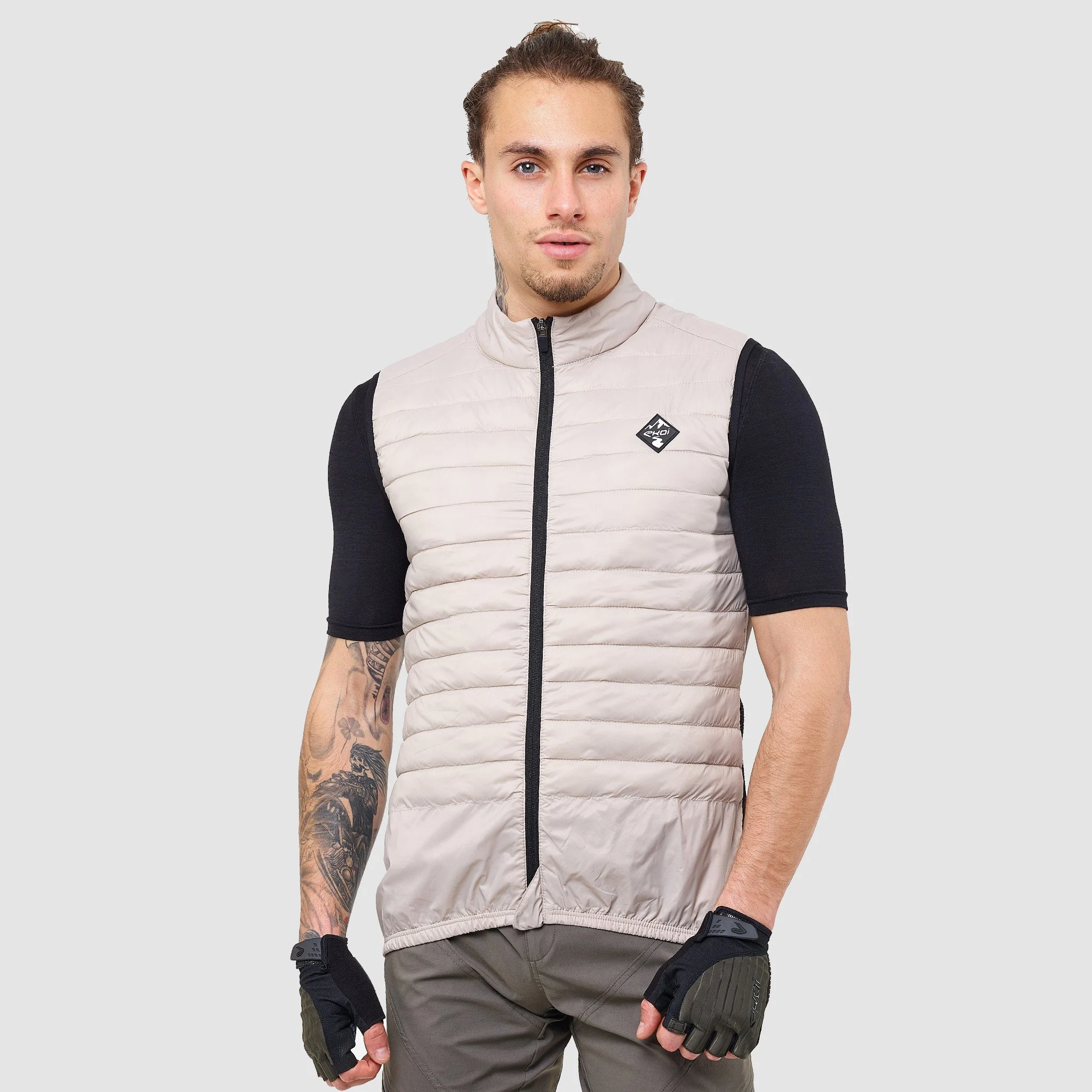 Unisex Windproof Vest EKOI GRAVEL PADDED Stone Grey