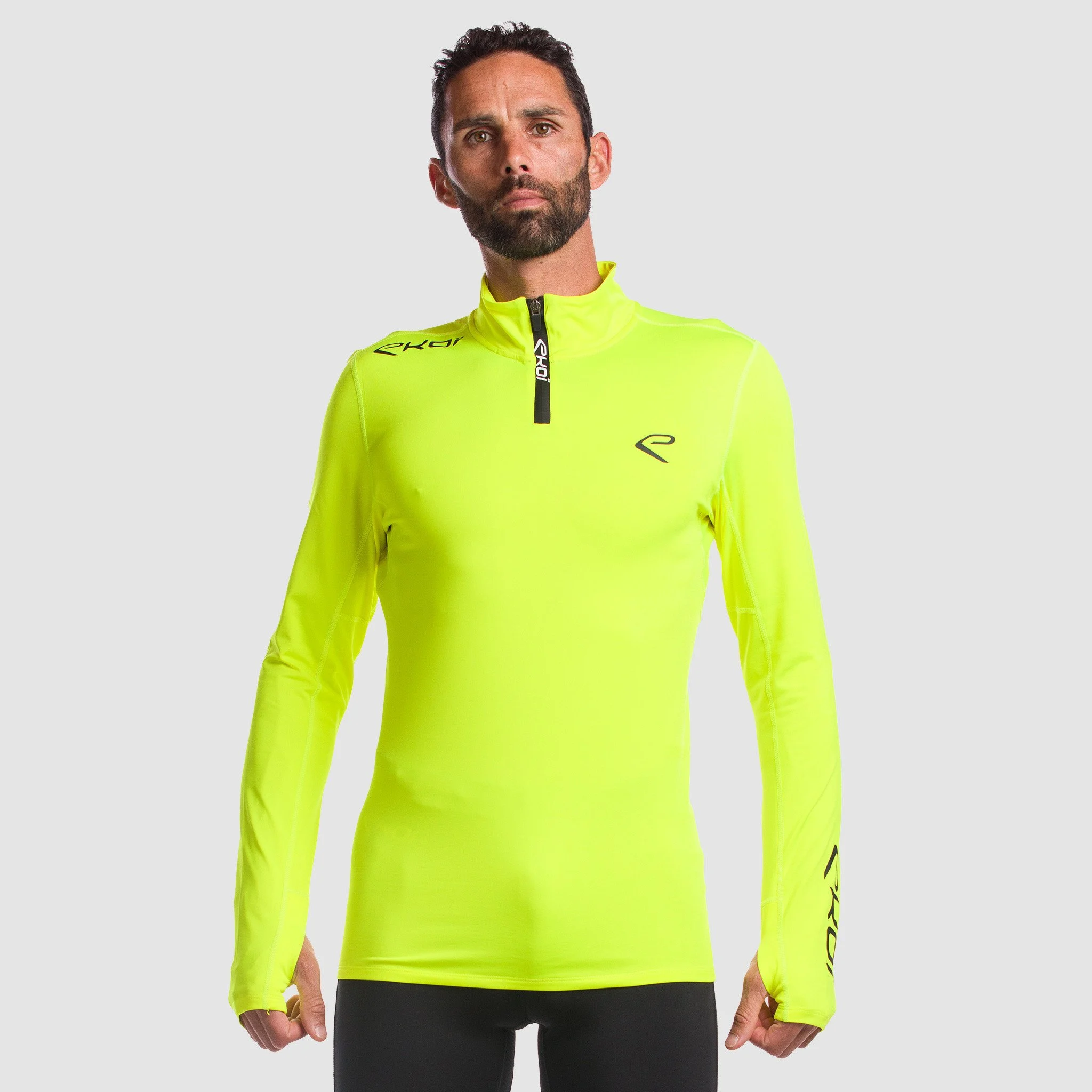 SWEAT ZIPPÉ EKOI RUN JAUNE
