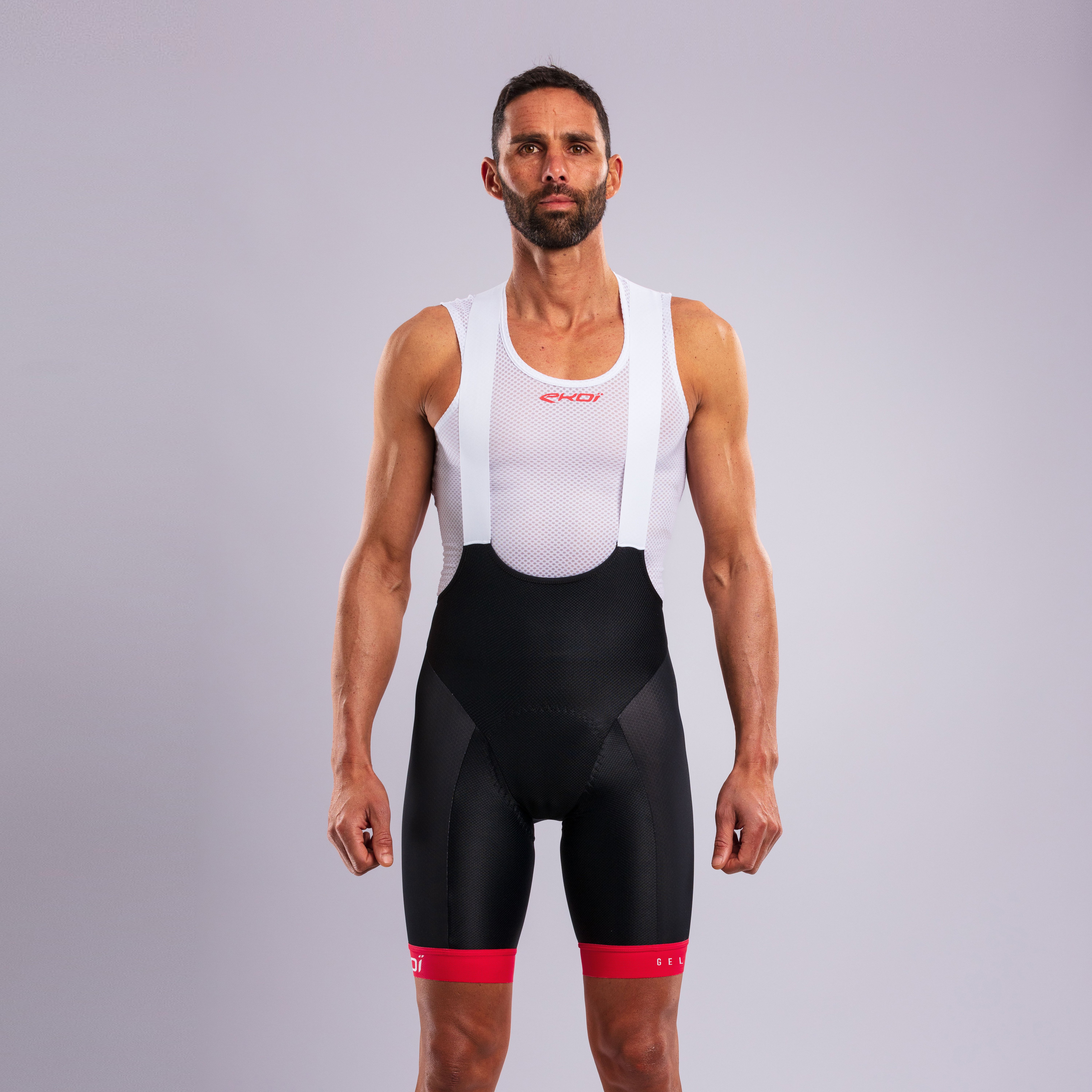 EKOI MEMORY GEL Bib Shorts Red