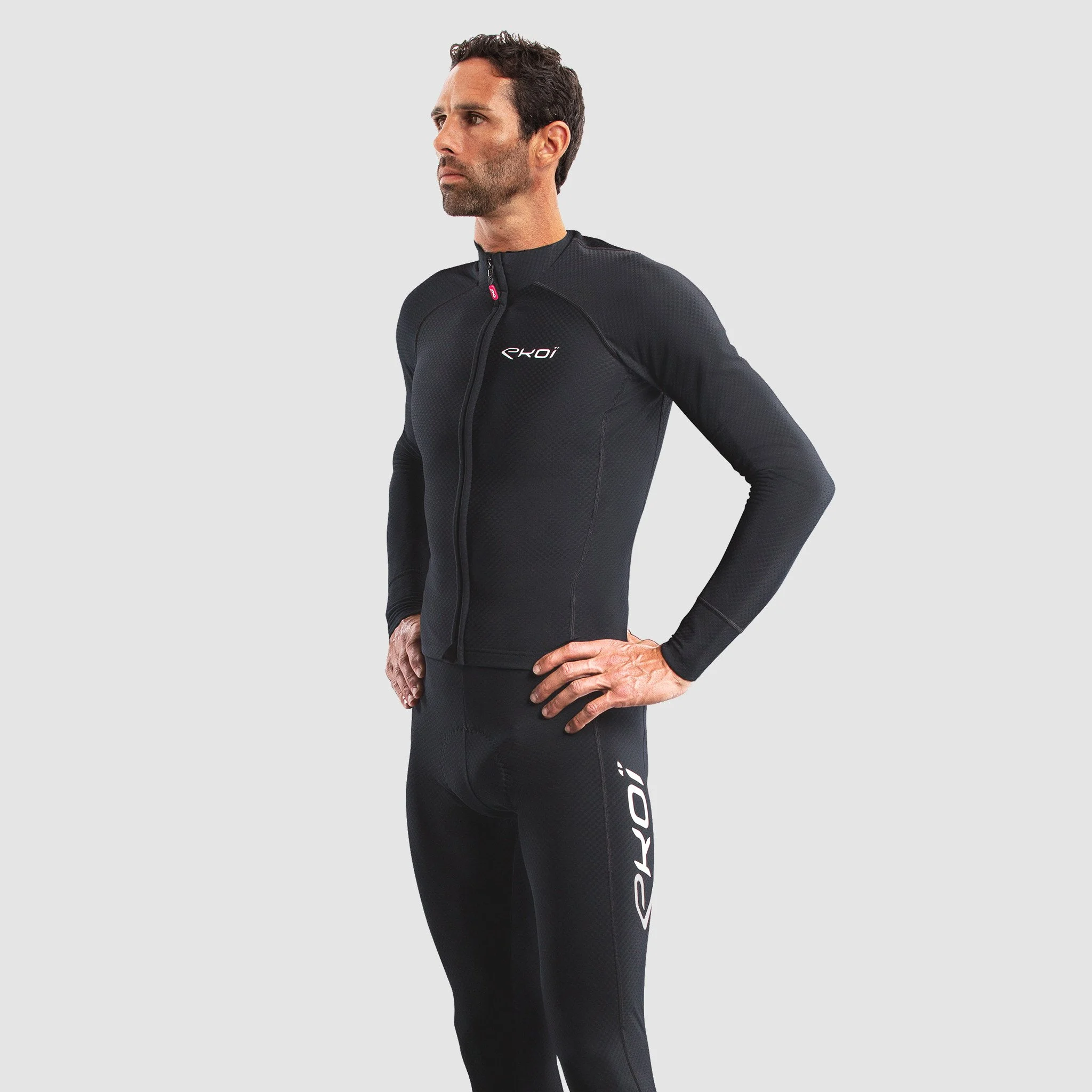 EKOI PRO GEL MEMORY Black with white logos thermal skin suit