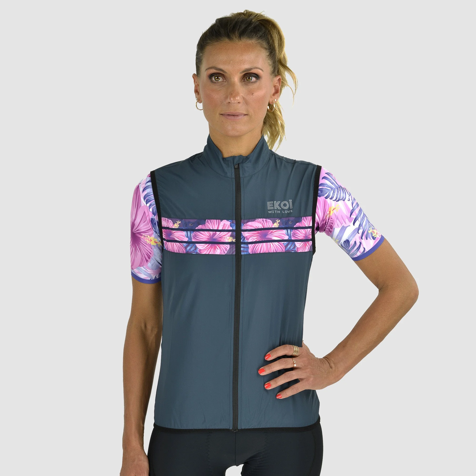 Windproof Vest EKOI CELIA Navy Blue