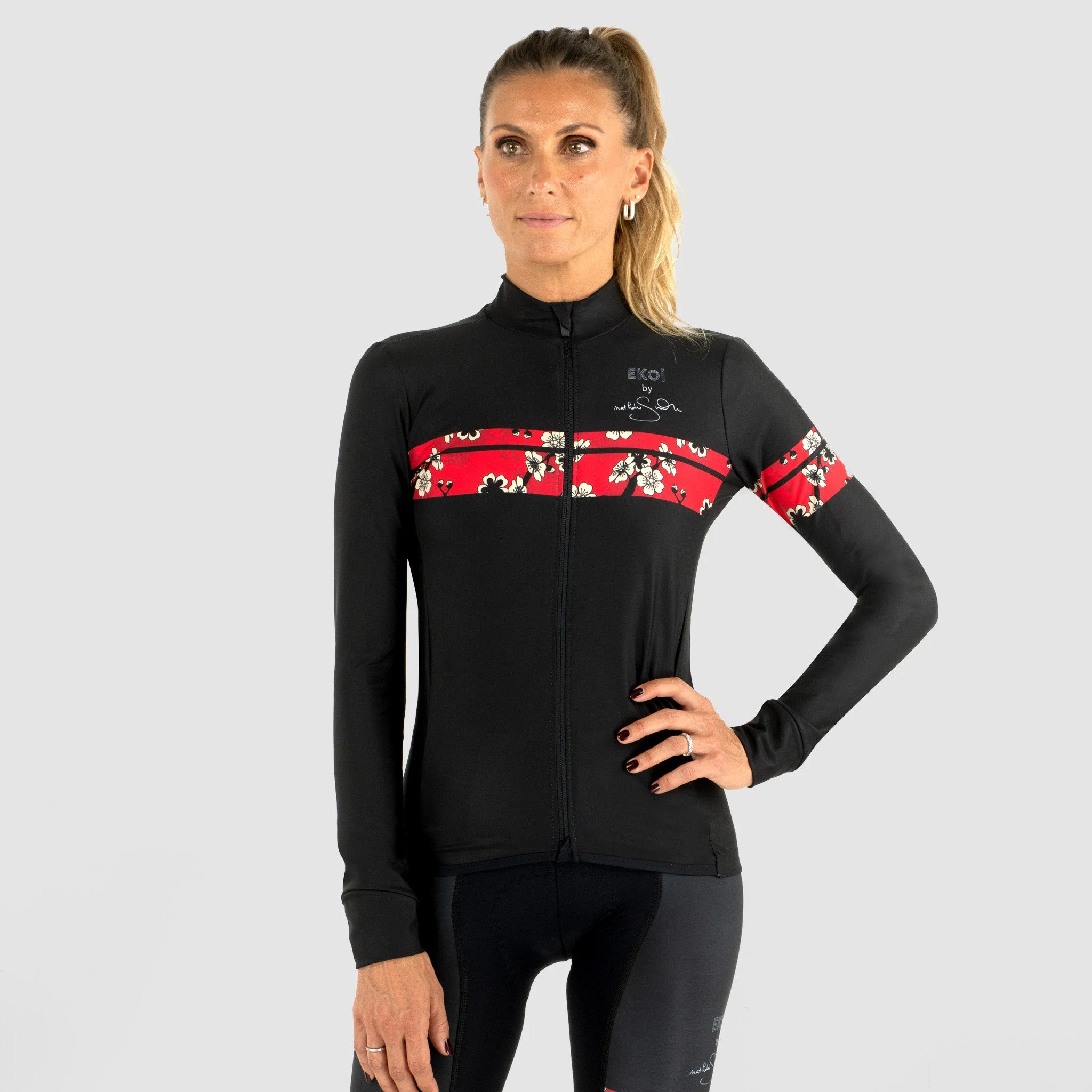 Nathalie Simon women's black LS jersey by EKOÏ