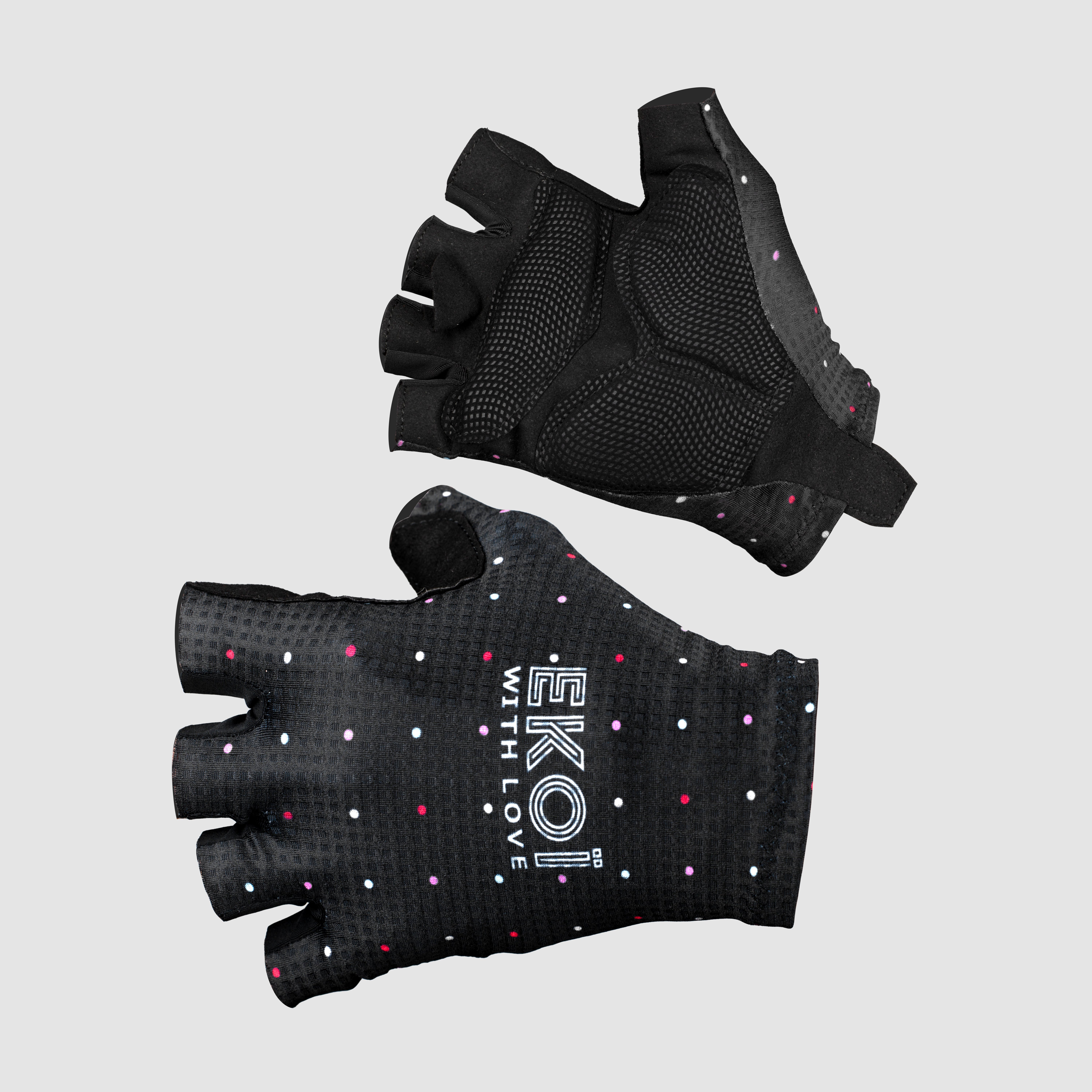 EKOI DOTS Women's BLACK cycling gloves