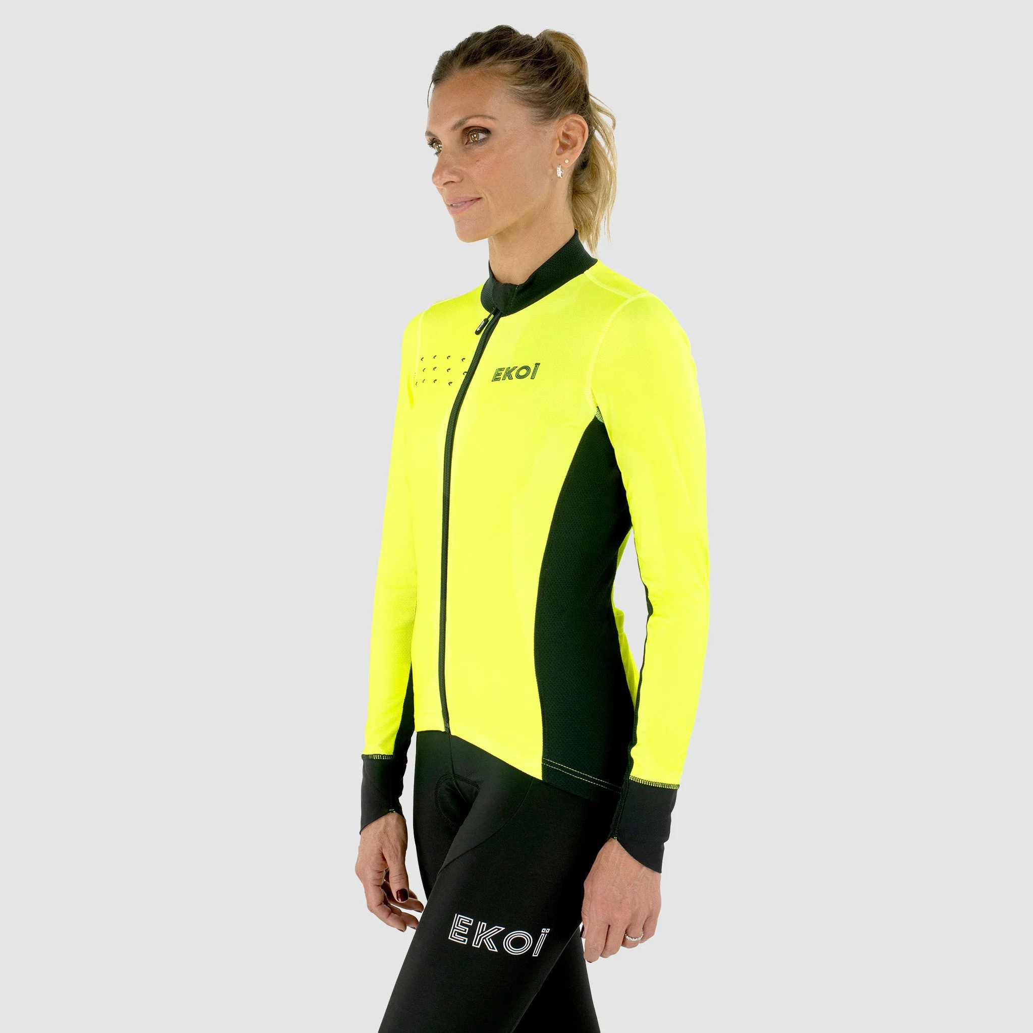 EKOI Core Women's Neon Yellow LS jersey