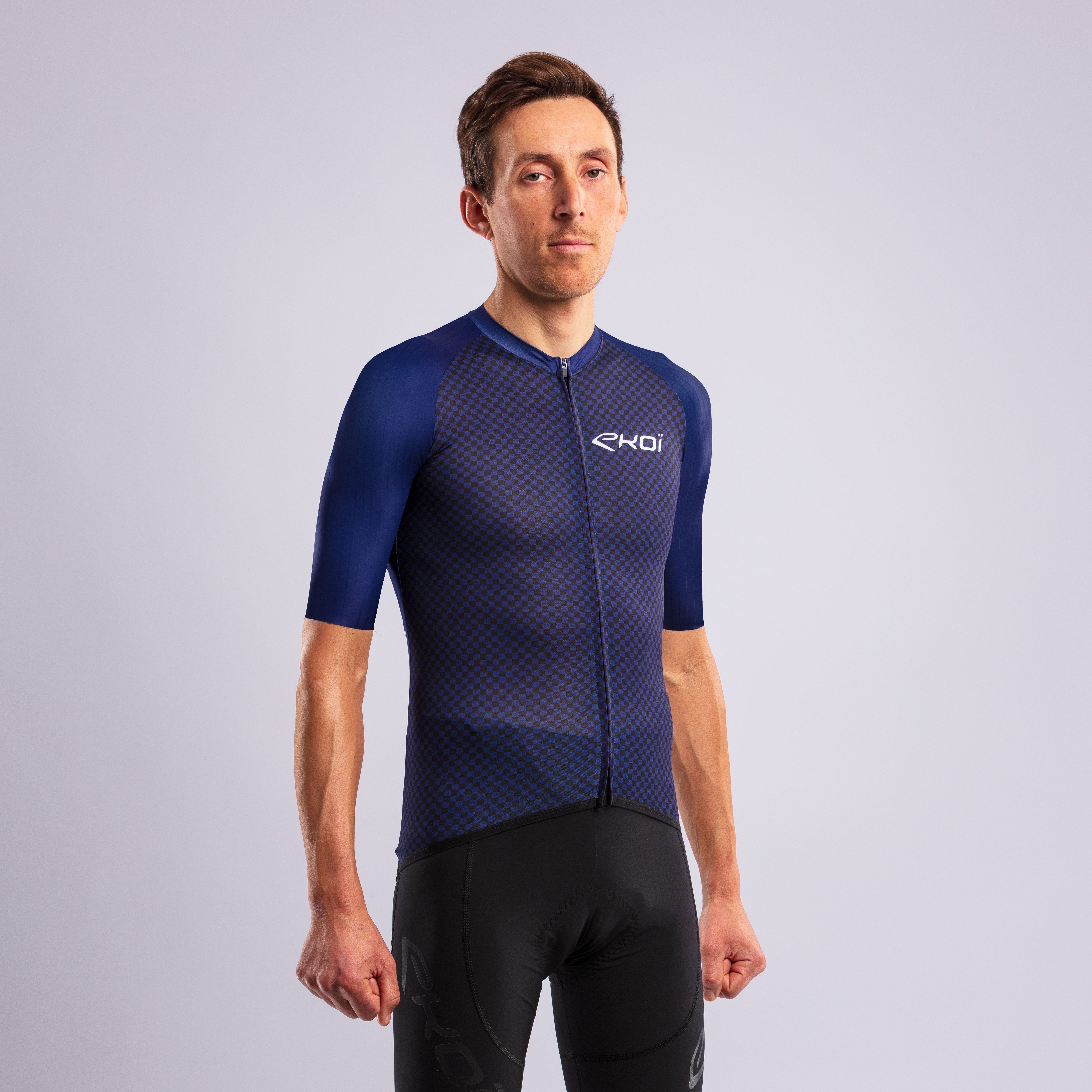 EKOI RACING CHECKS Jersey NAVY