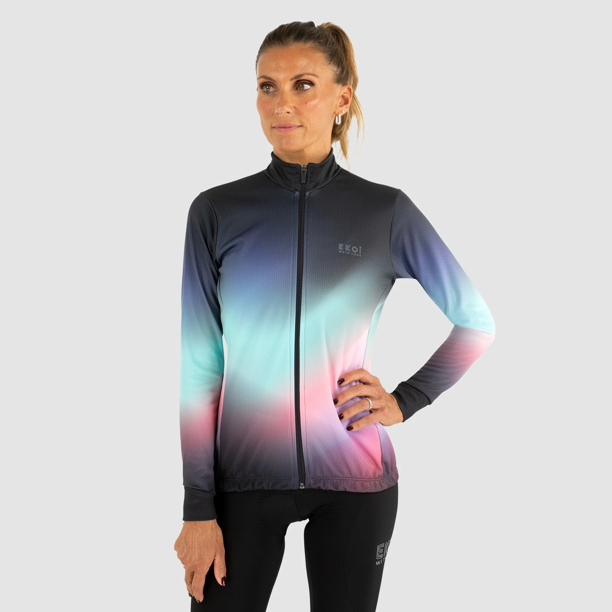 Women Long Sleeves Jersey EKOI AURA Green