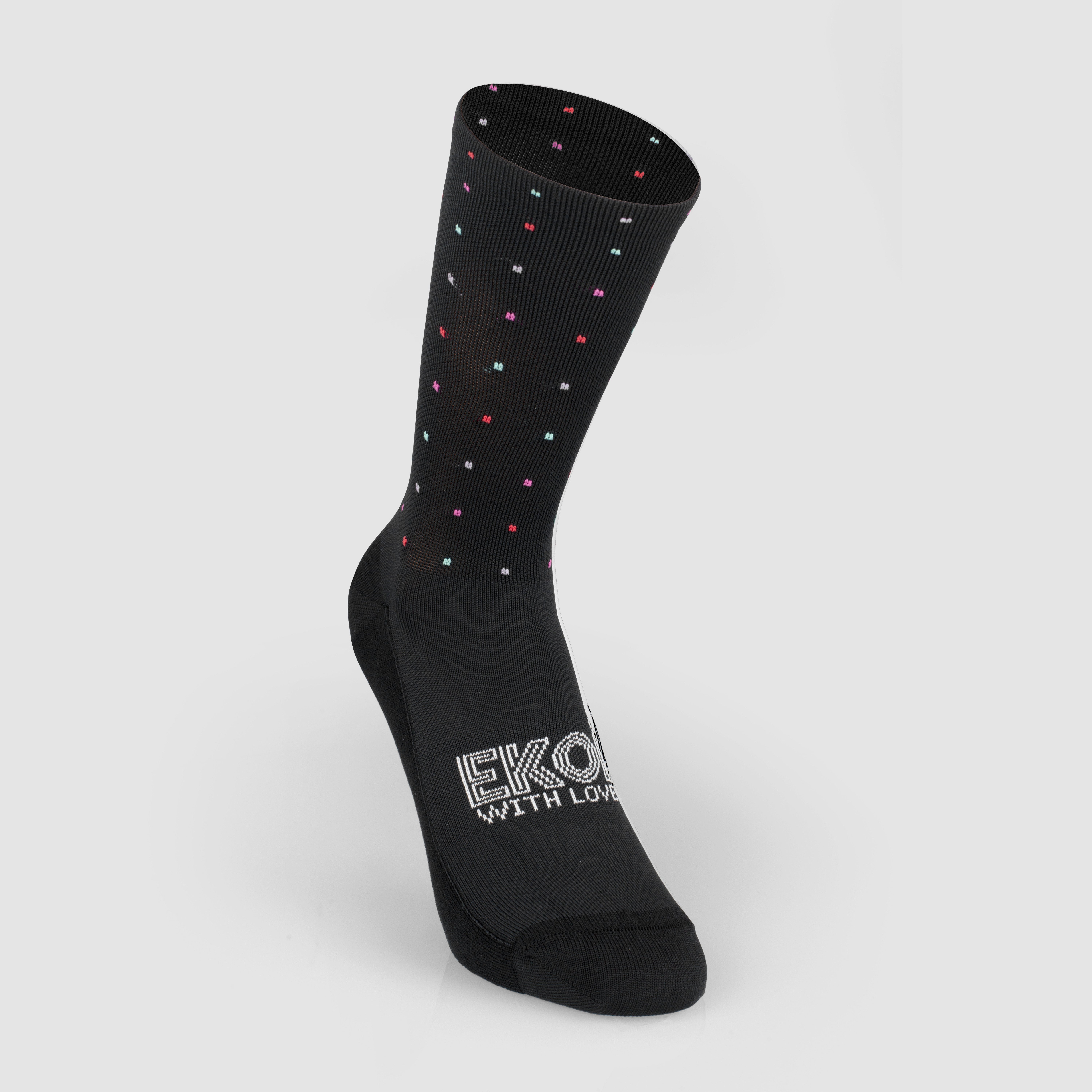 EKOI DOTS women's black cycling socks