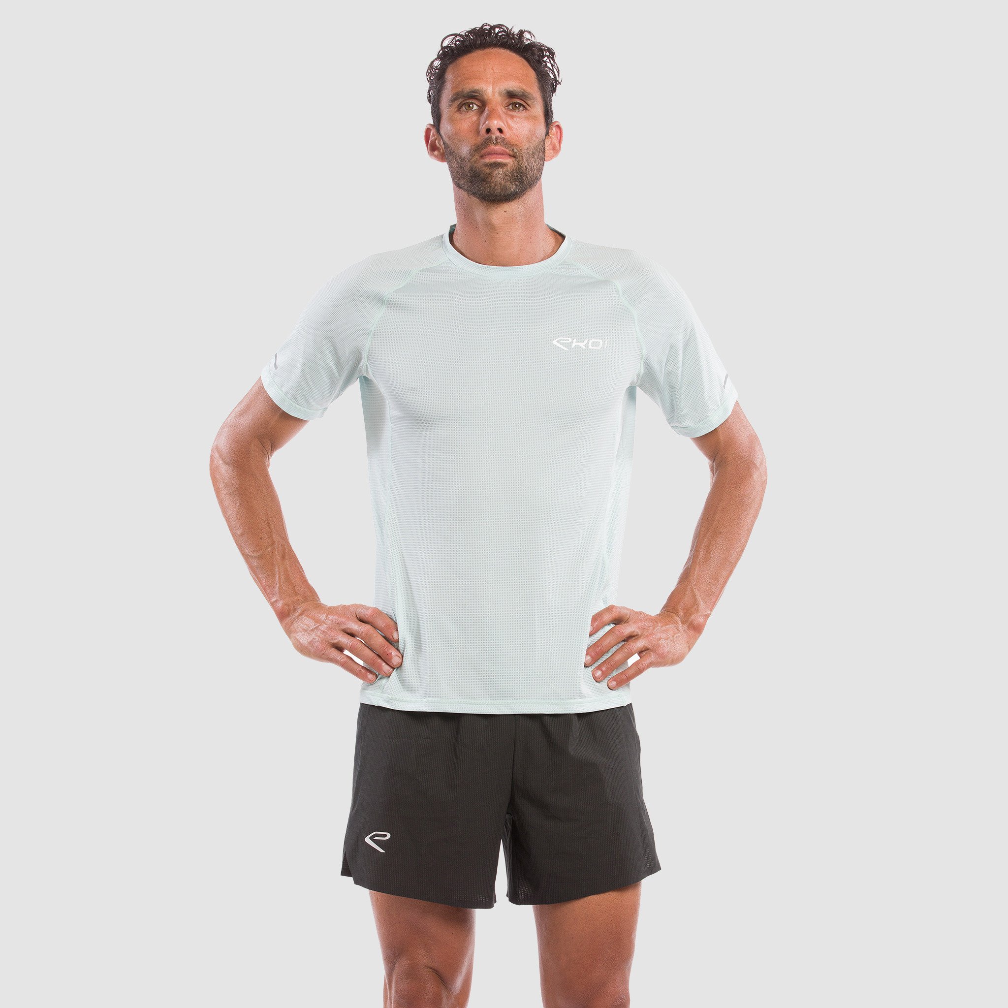 MEN TEE SHIRT DRY FAST EKOI RUN AQUA