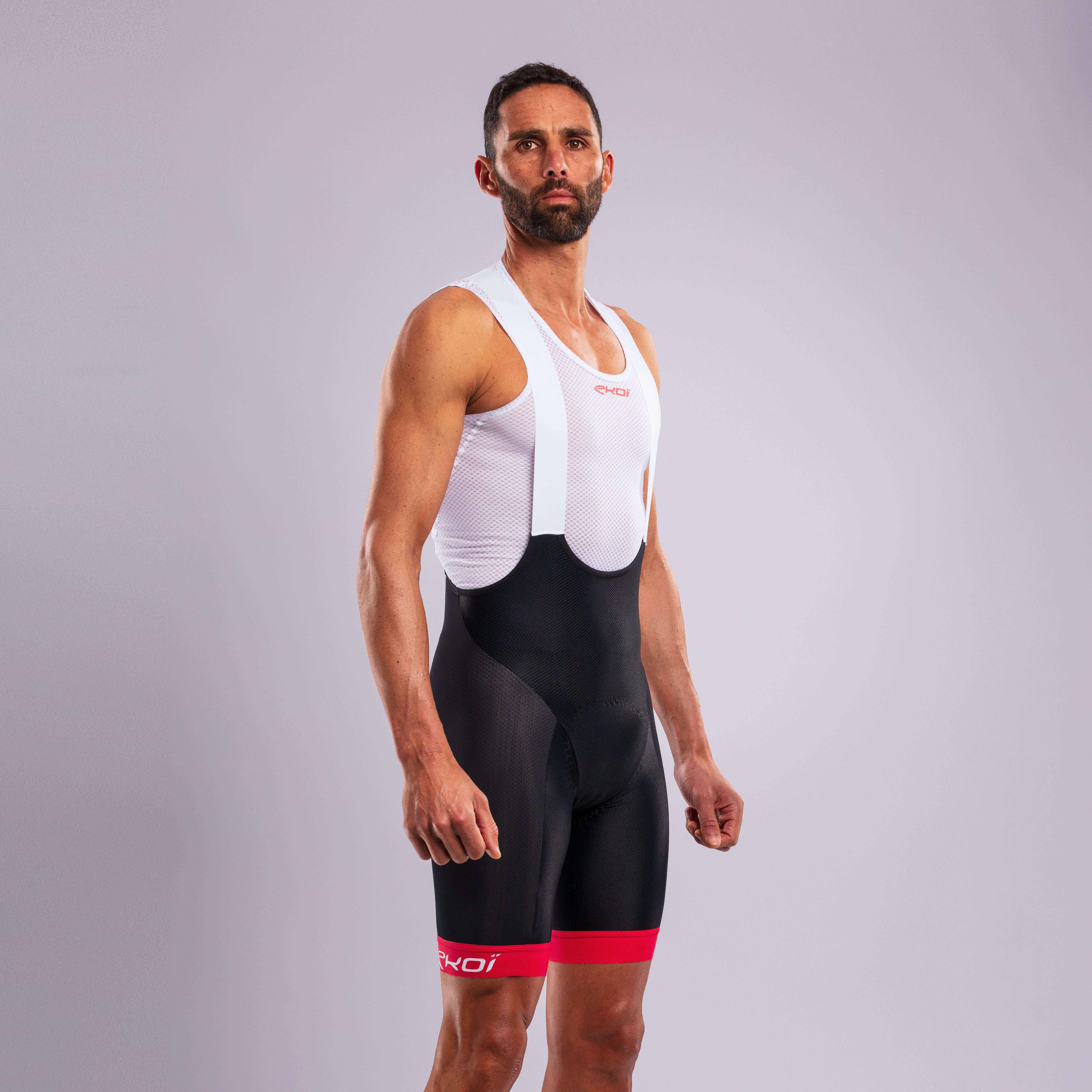 EKOI MEMORY GEL Bib Shorts Red