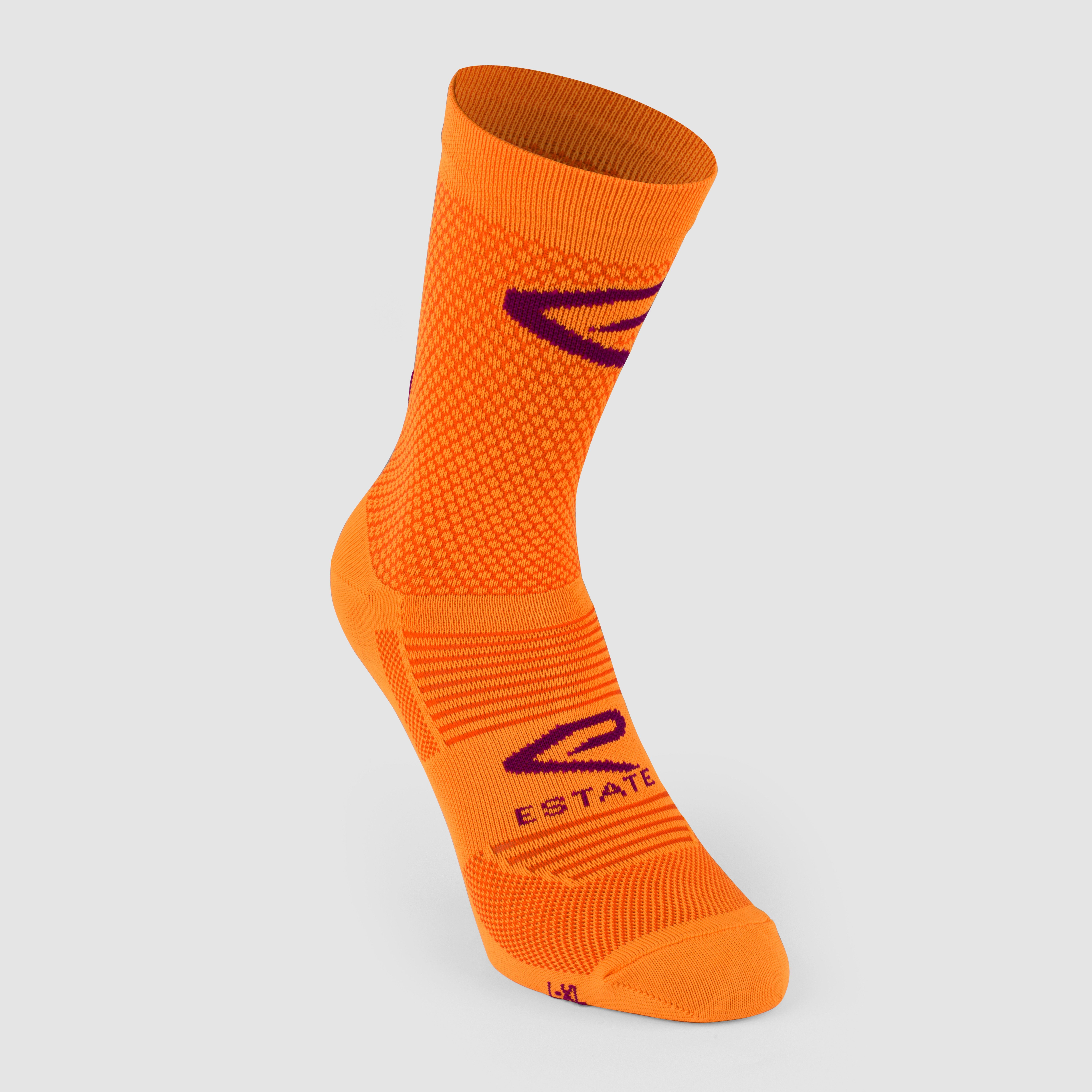 EKOI Perf ESTATE Cycling Socks Orange Neon Purple 14CM