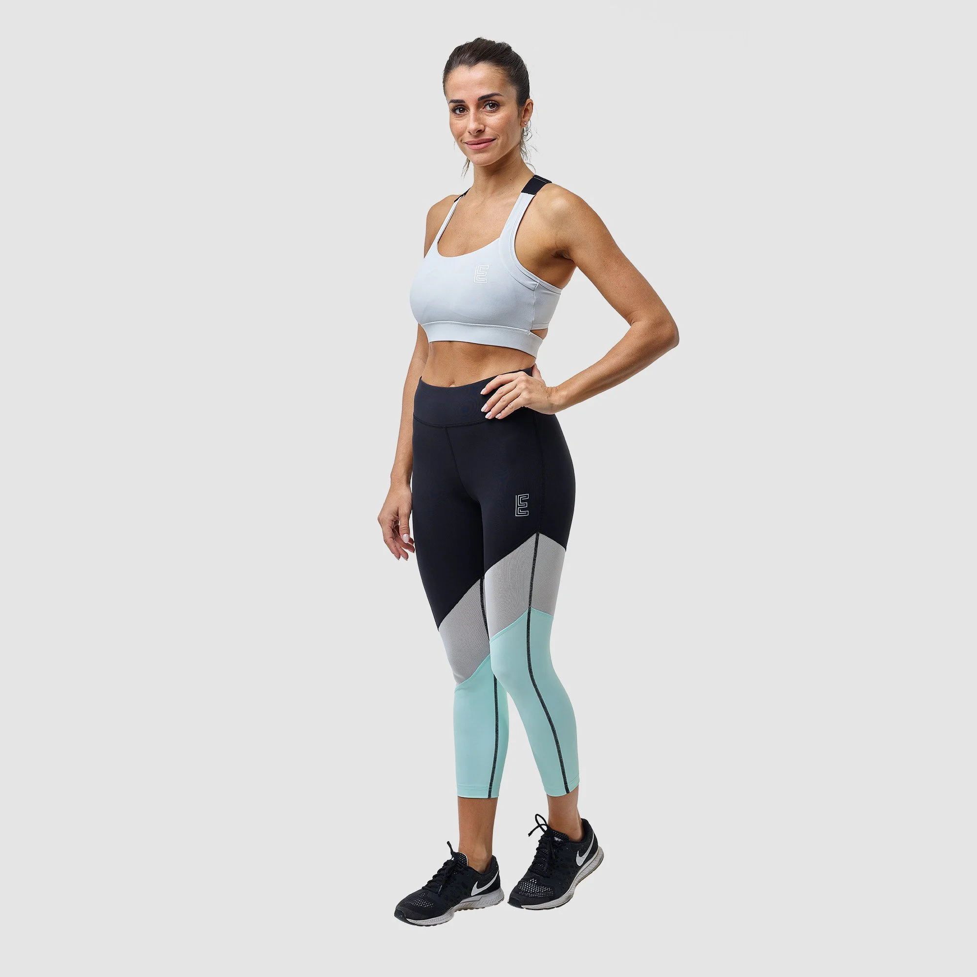 Women Legging 7/8 EKOI RUN Black Aqua