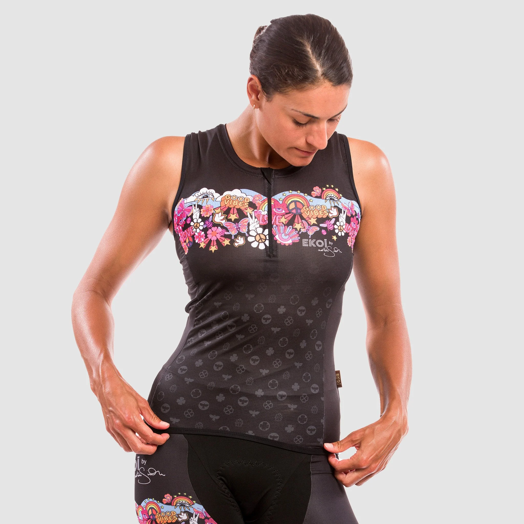 Sleeveless Jersey EKOI Nathalie Simon Black