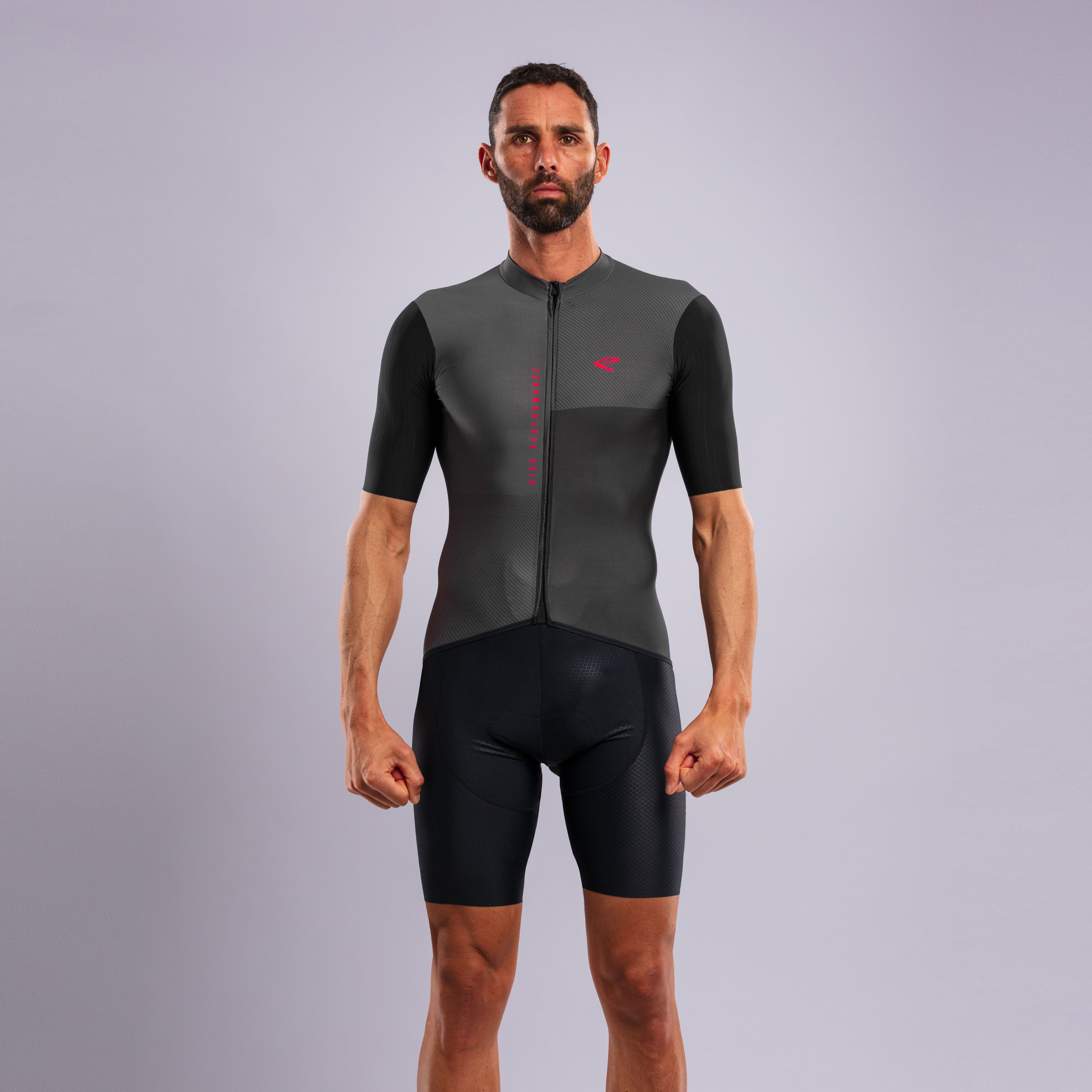 EKOÏ MONOCHROME black jersey and black Cross bib shorts combo