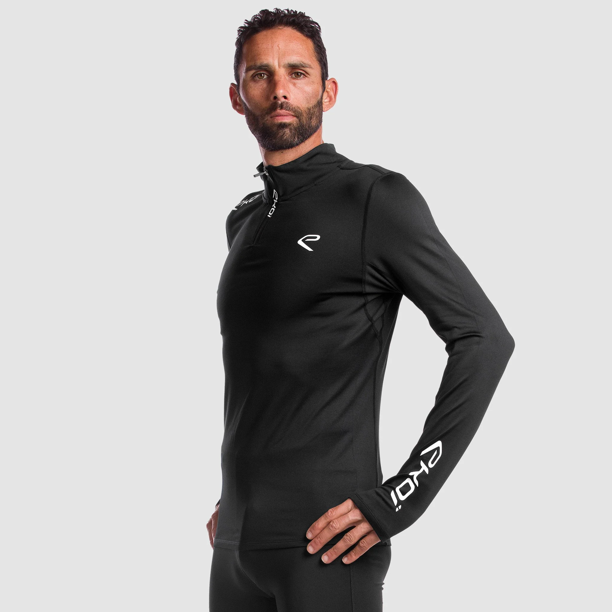 EKOI RUN Black zipped sweat top