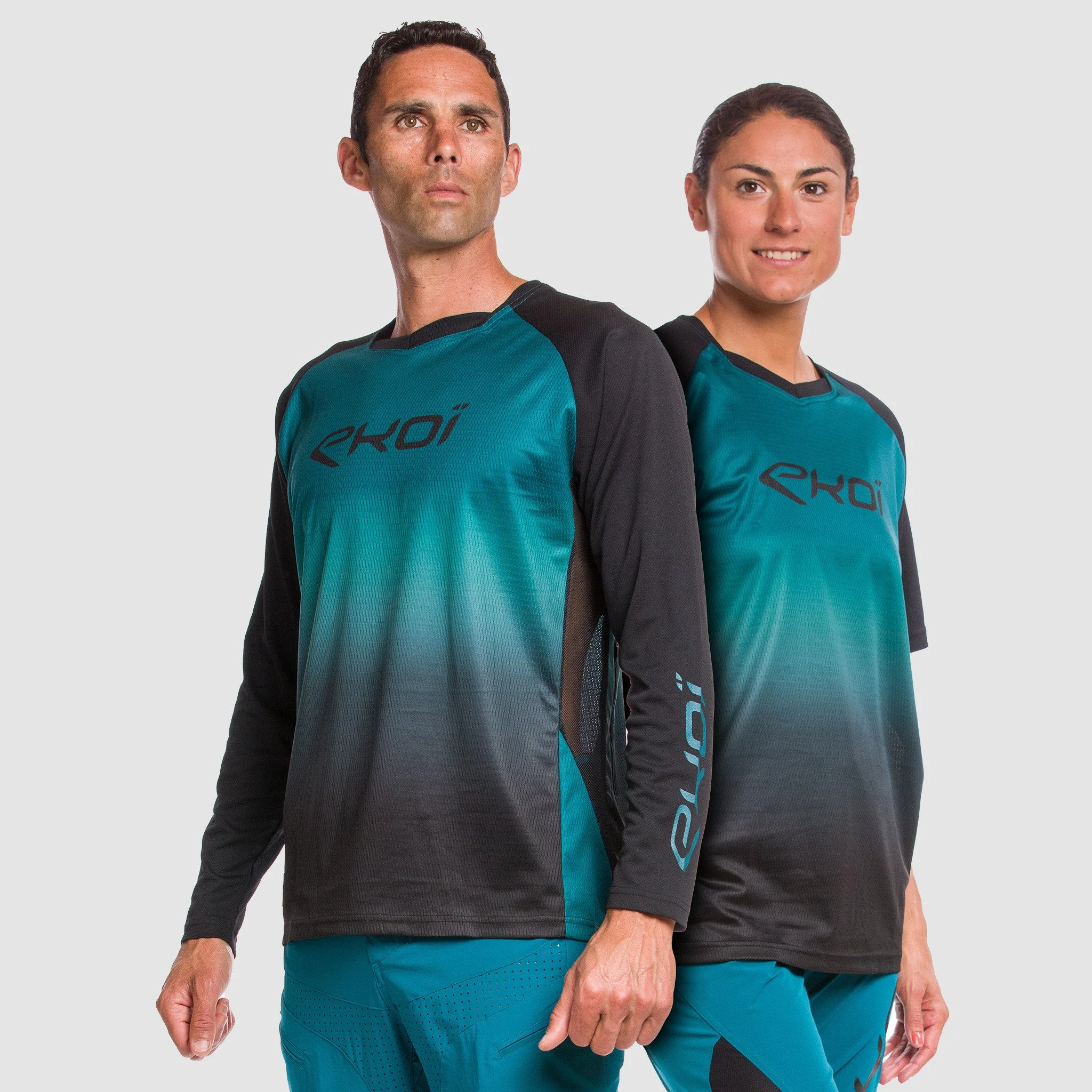Long Sleeves Jersey EKOI MTB Blue