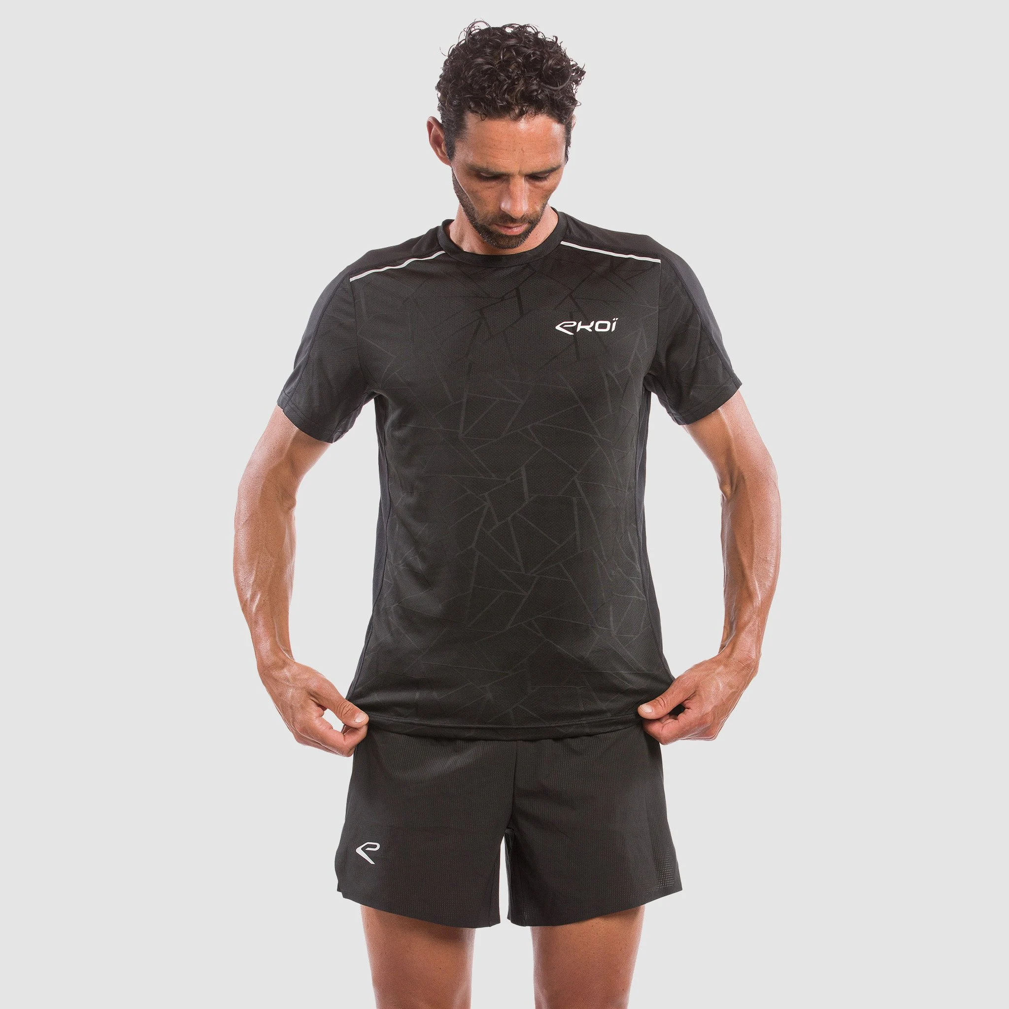 Tee-Shirt EKOI RUN GRAPHIC TECH Black