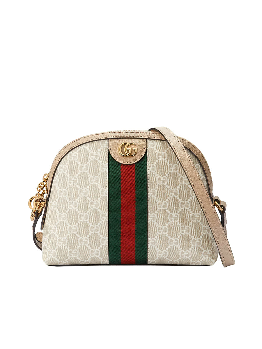 Gucci Ophidia Small GG Shoulder Bag in Beige/White