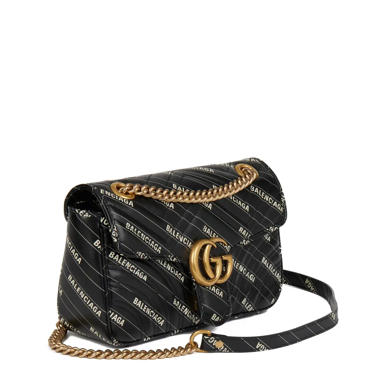 Gucci x Balenciaga The Hacker Project Small GG Marmont Bag - Black