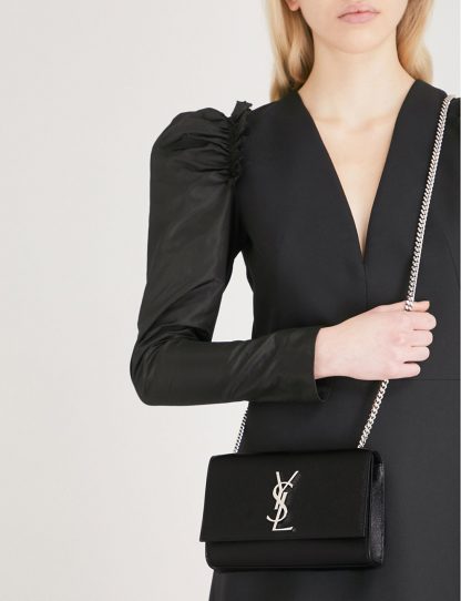 SAINT LAURENT Kate small leather shoulder bag BLACK